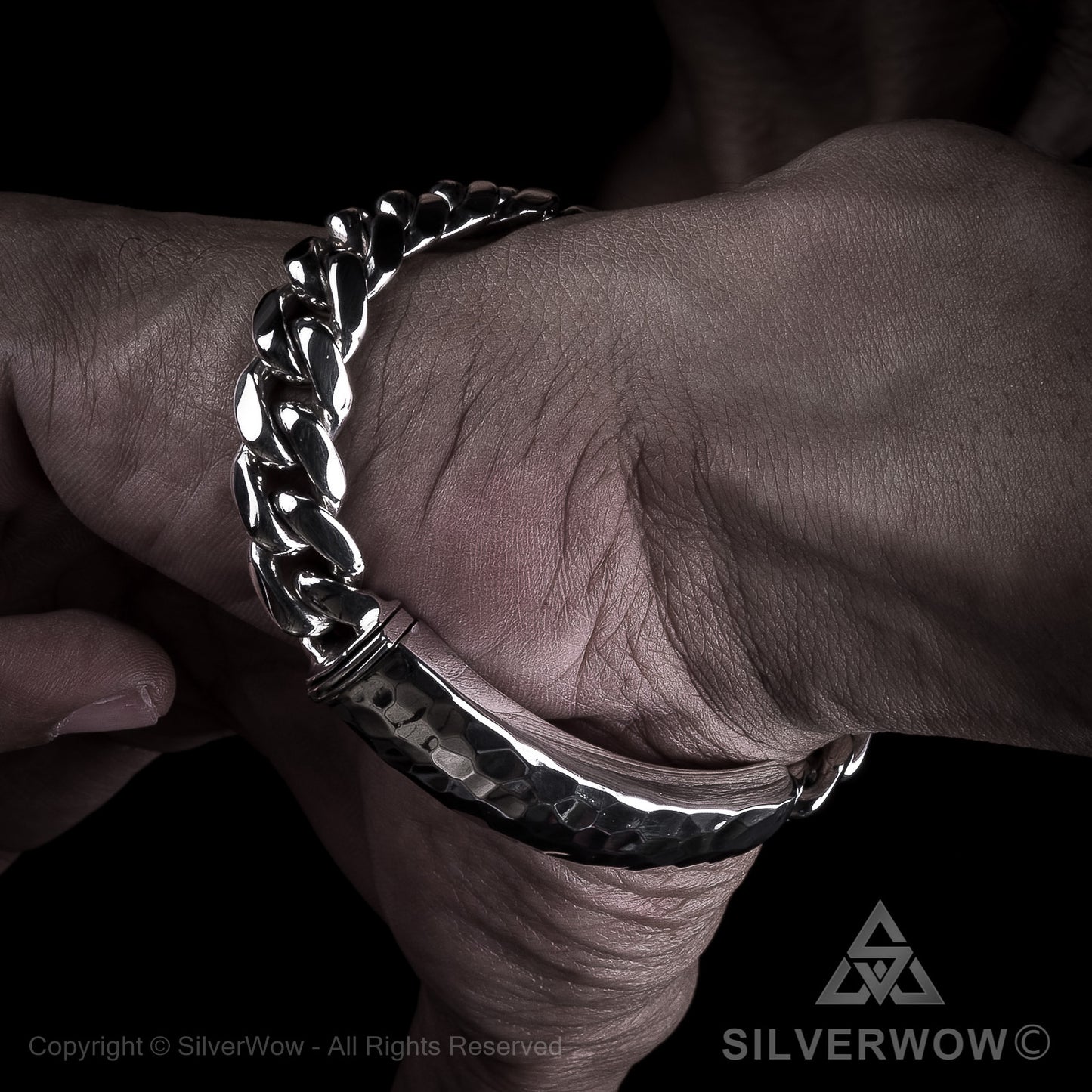 Mens Hammered ID Bracelet - SilverWow™