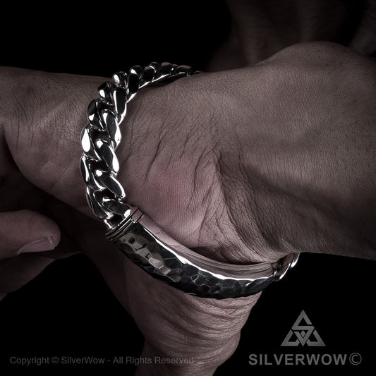 Mens Hammered ID Bracelet - SilverWow™