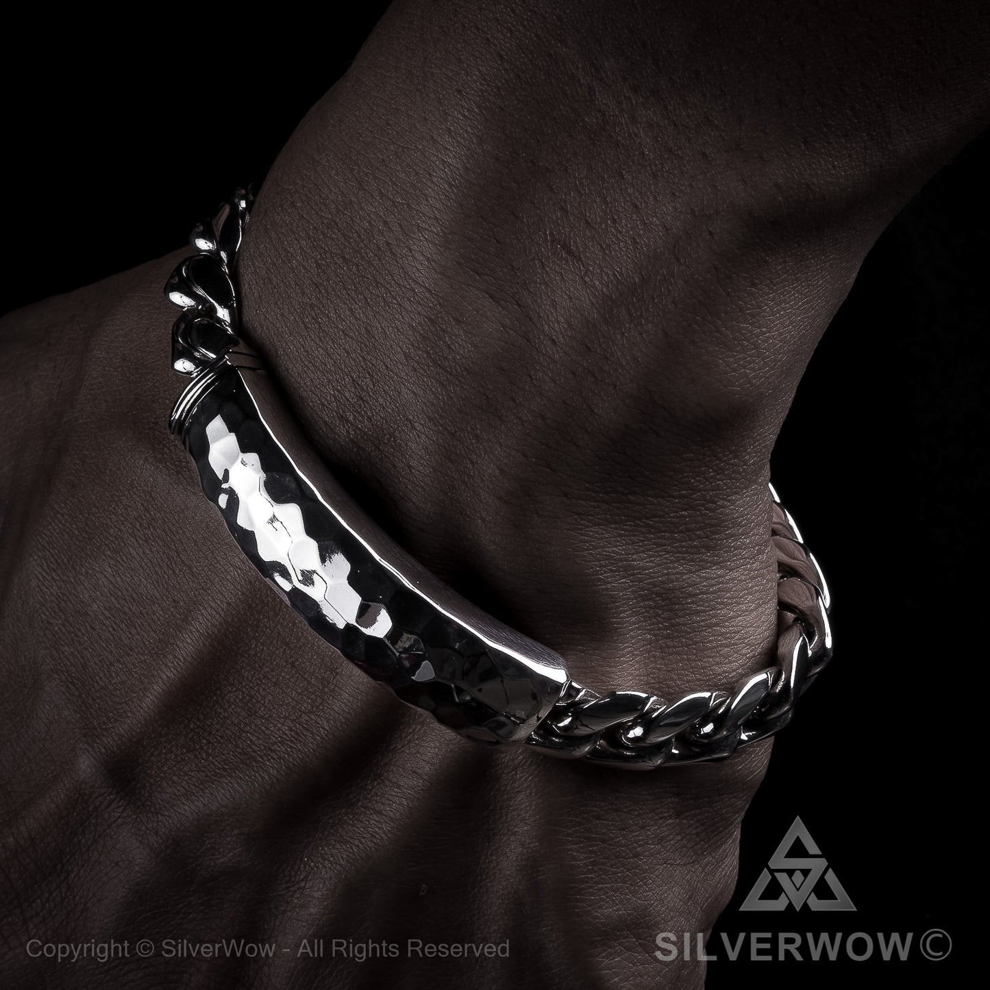 Mens Hammered ID Bracelet - SilverWow™