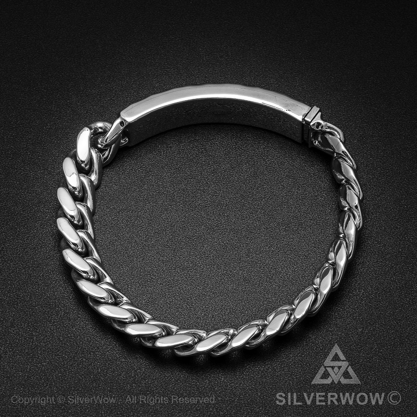 Mens Hammered ID Bracelet