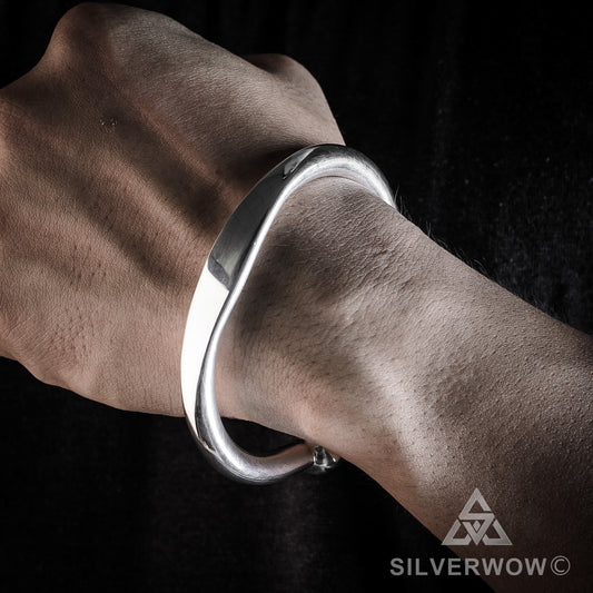 Heavy ID Torque Bangle 10mm - SilverWow™