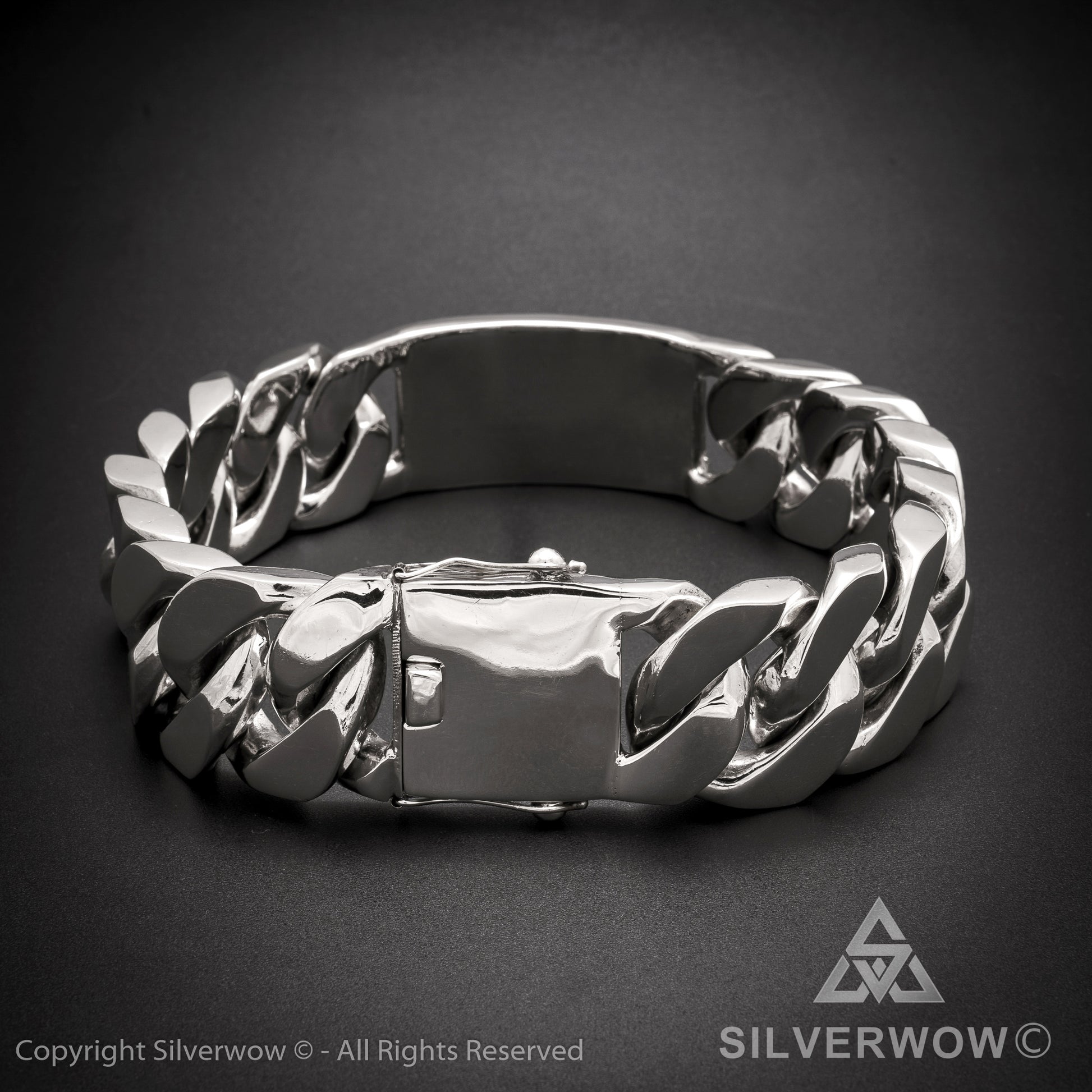 Huge 35mm ID, Name Plate  Chain - SilverWow™