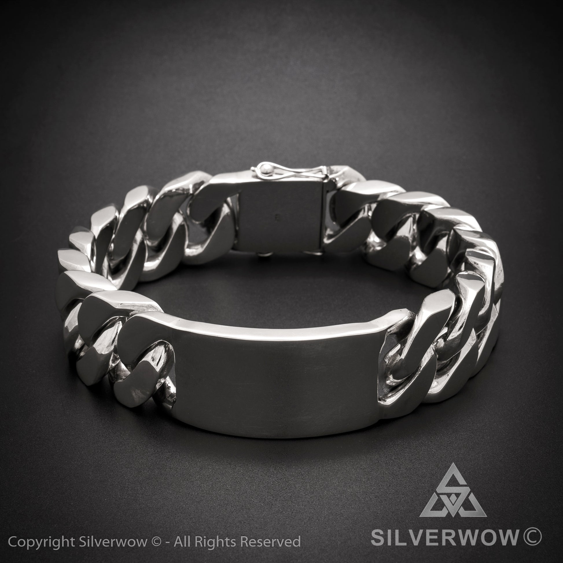 Huge 35mm ID, Name Plate  Chain - SilverWow™