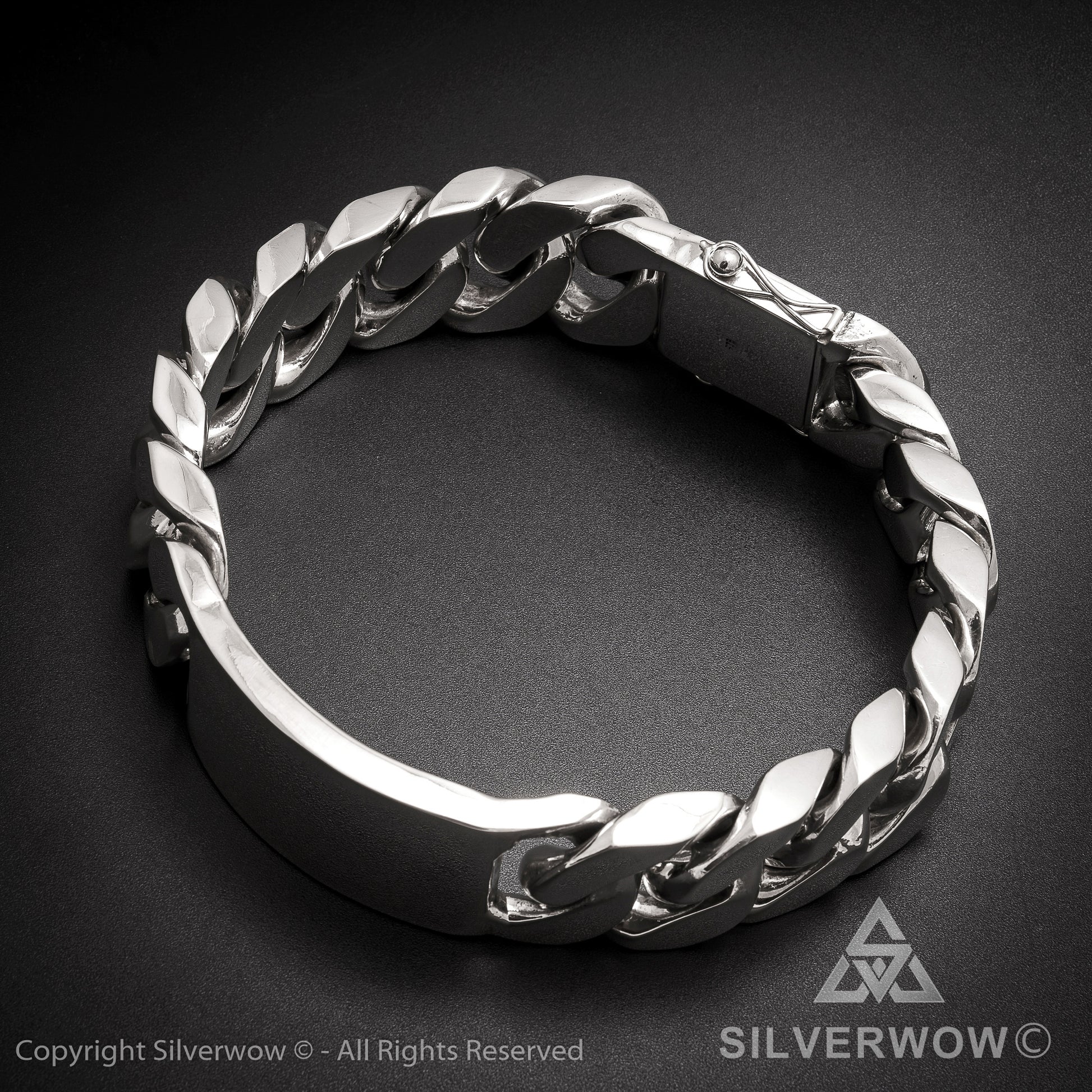 Huge 35mm ID, Name Plate  Chain - SilverWow™