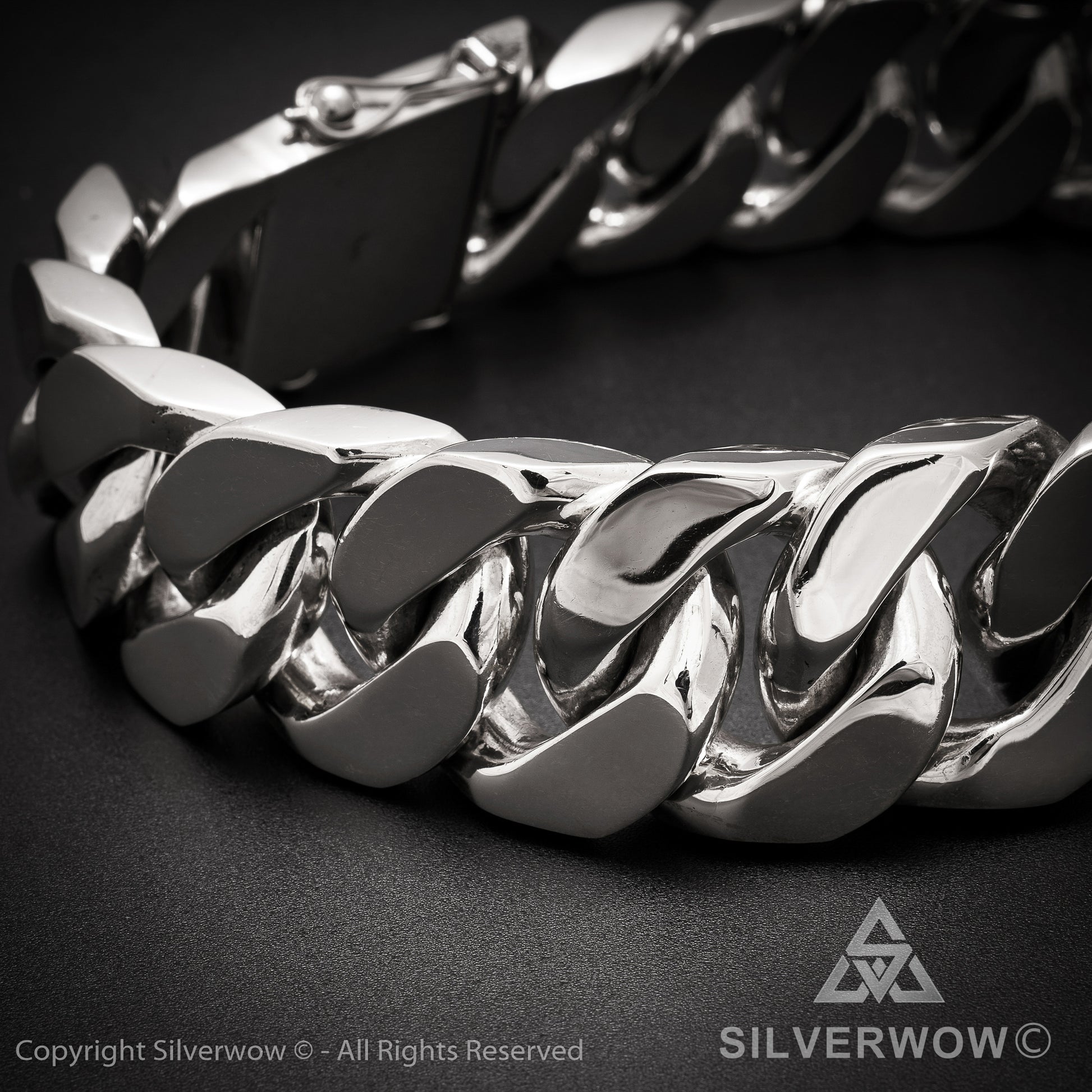 Huge 35mm ID, Name Plate  Chain - SilverWow™
