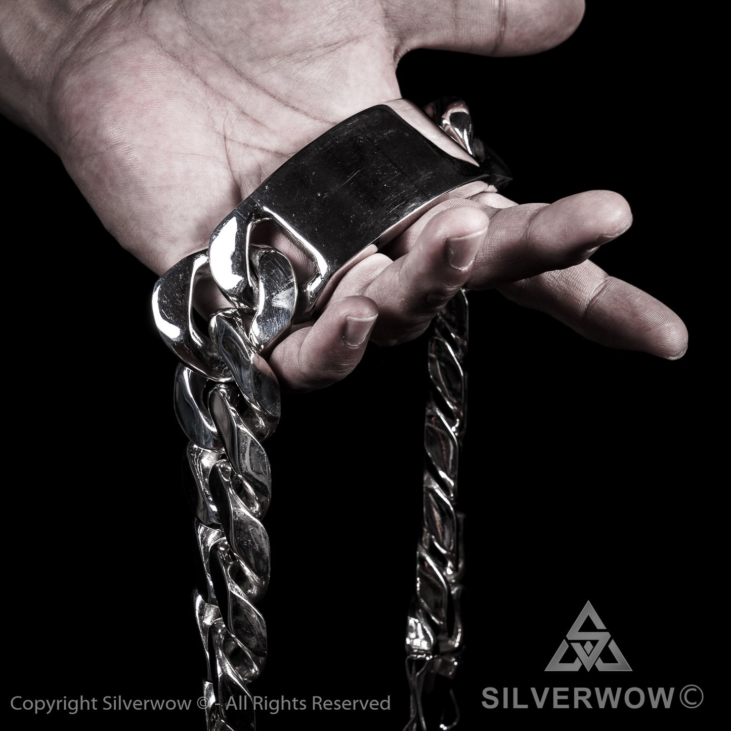 Huge 35mm ID, Name Plate Chain - SilverWow™