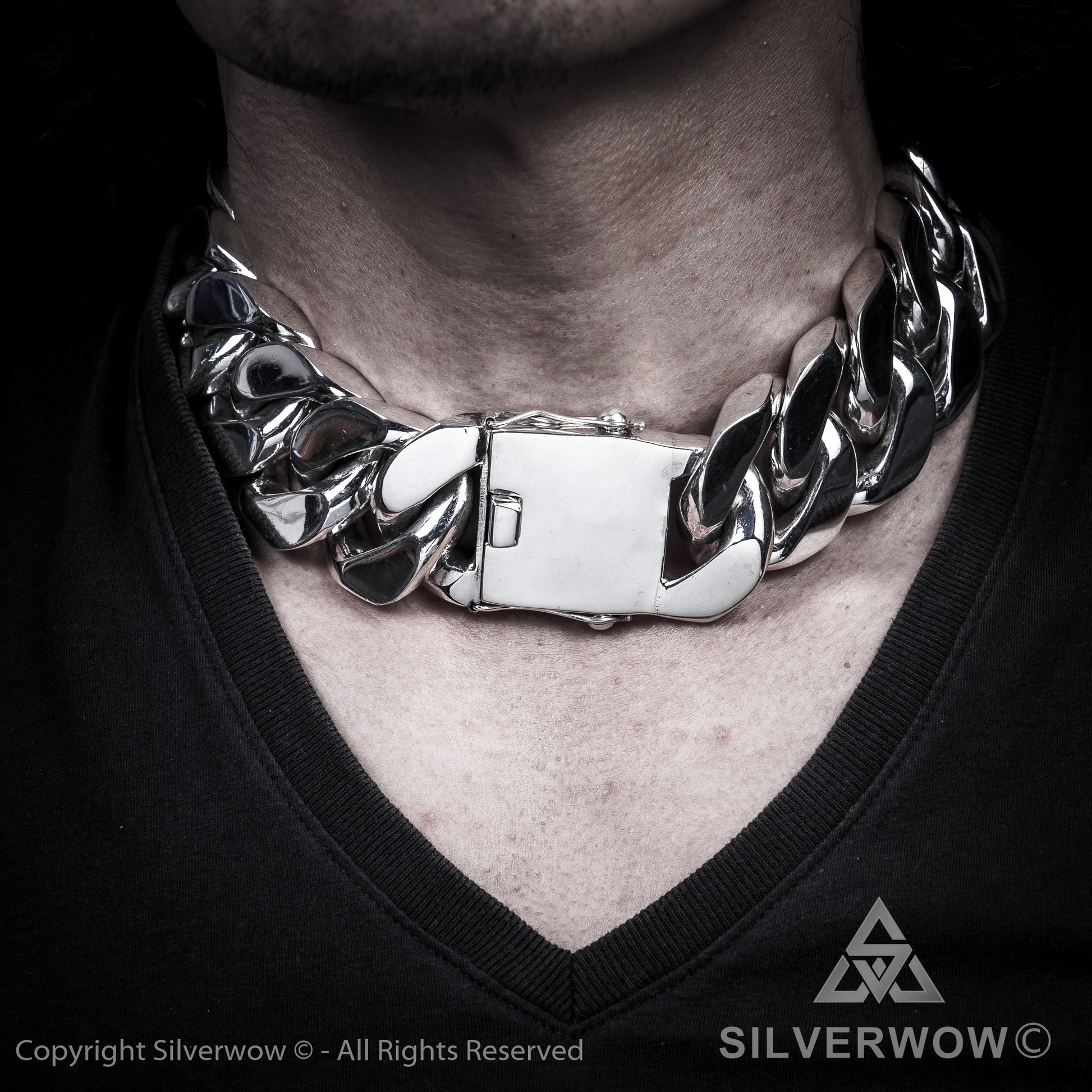 Huge 35mm ID, Name Plate  Chain - SilverWow™