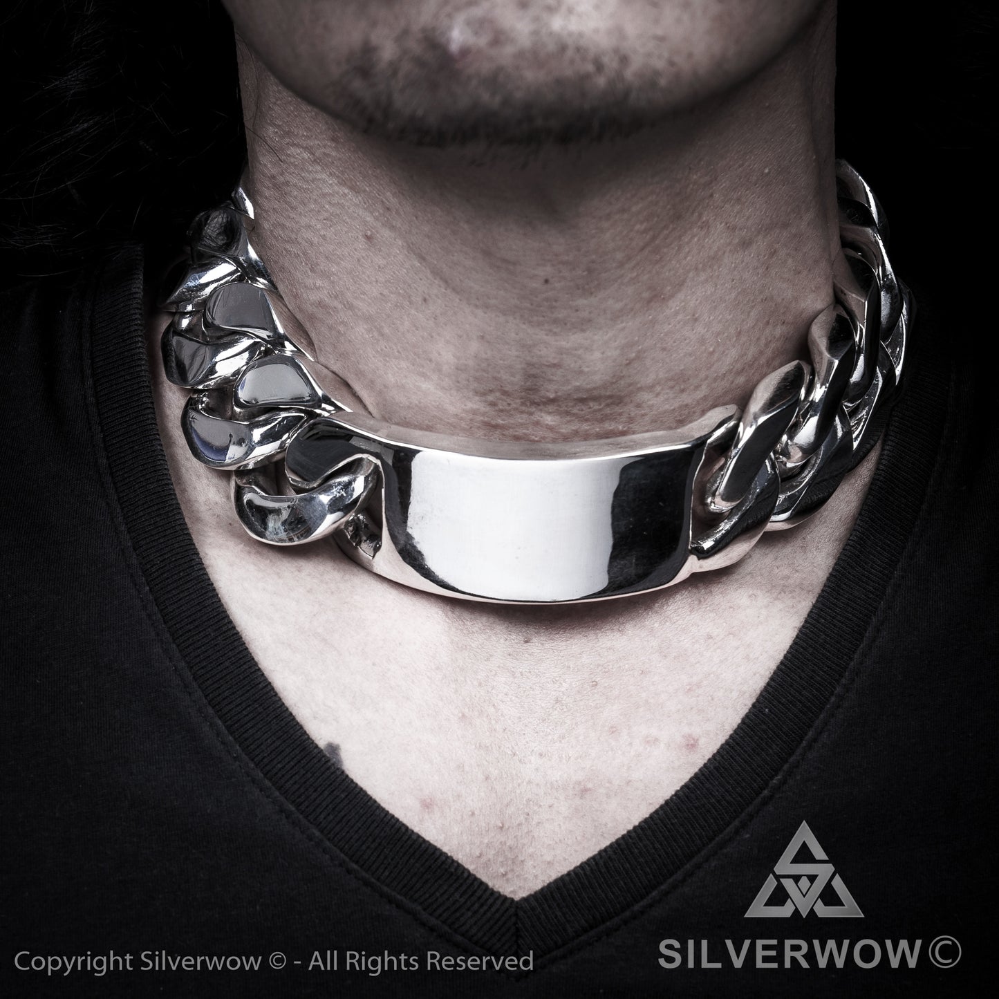Huge 35mm ID, Name Plate Chain - SilverWow™