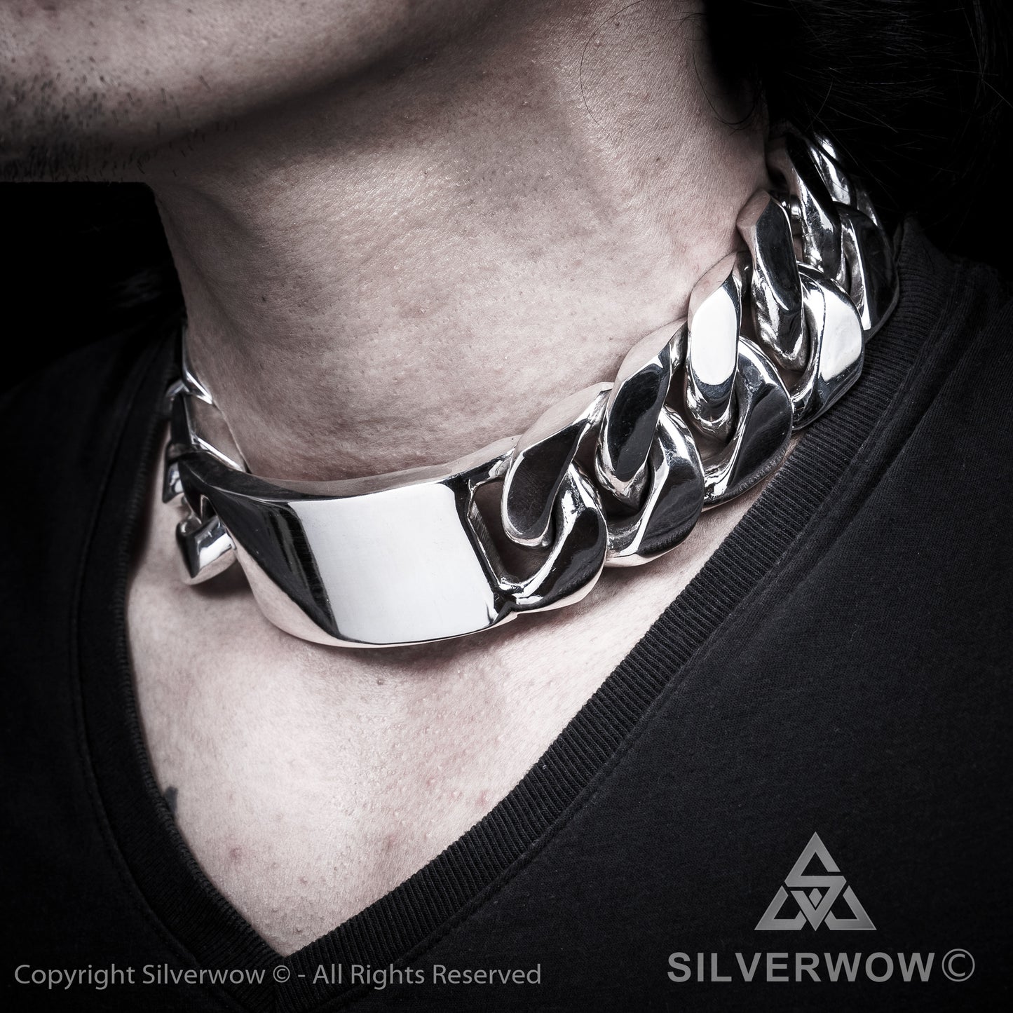 Huge 35mm ID, Name Plate Chain - SilverWow™