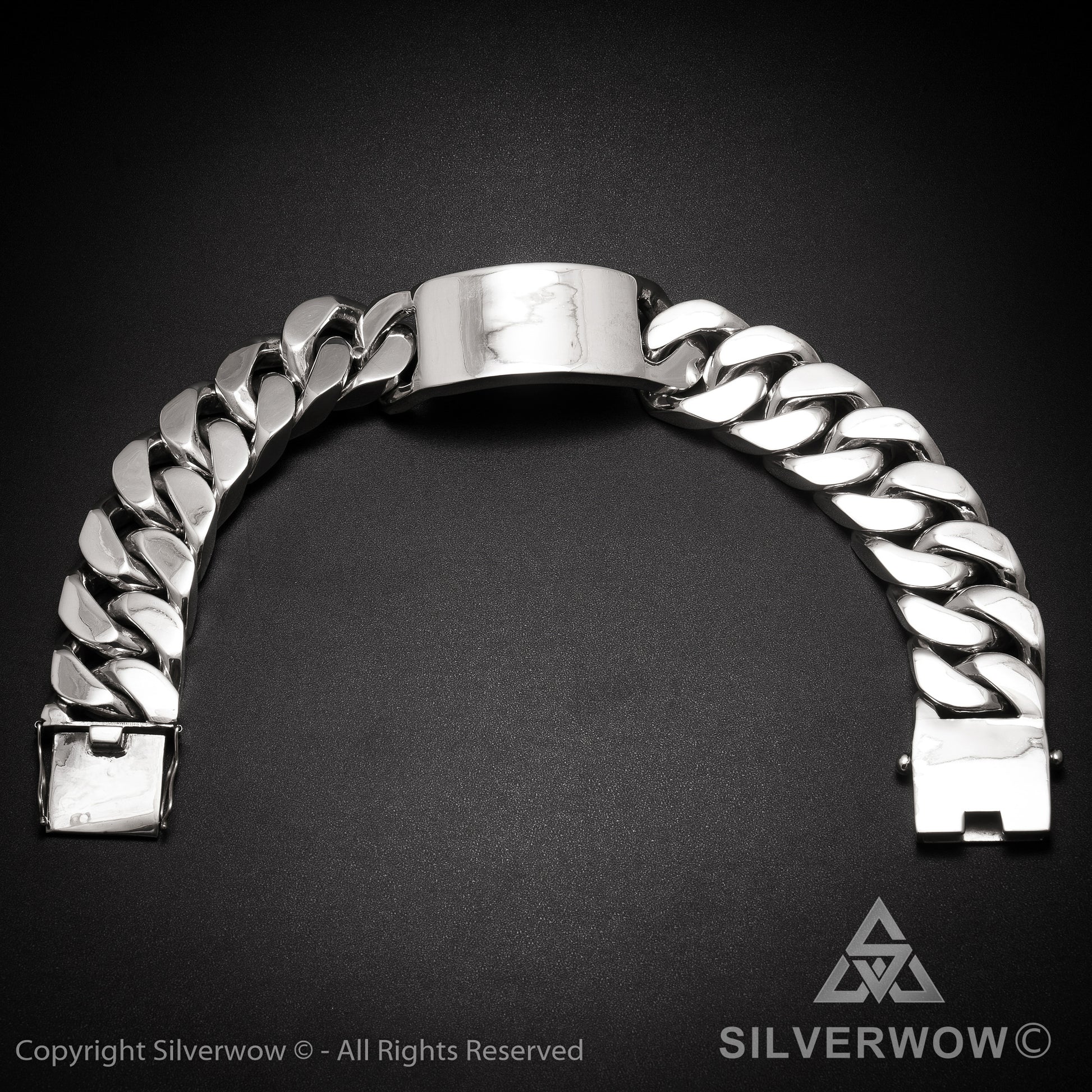 Huge 35mm ID, Name Plate  Chain - SilverWow™