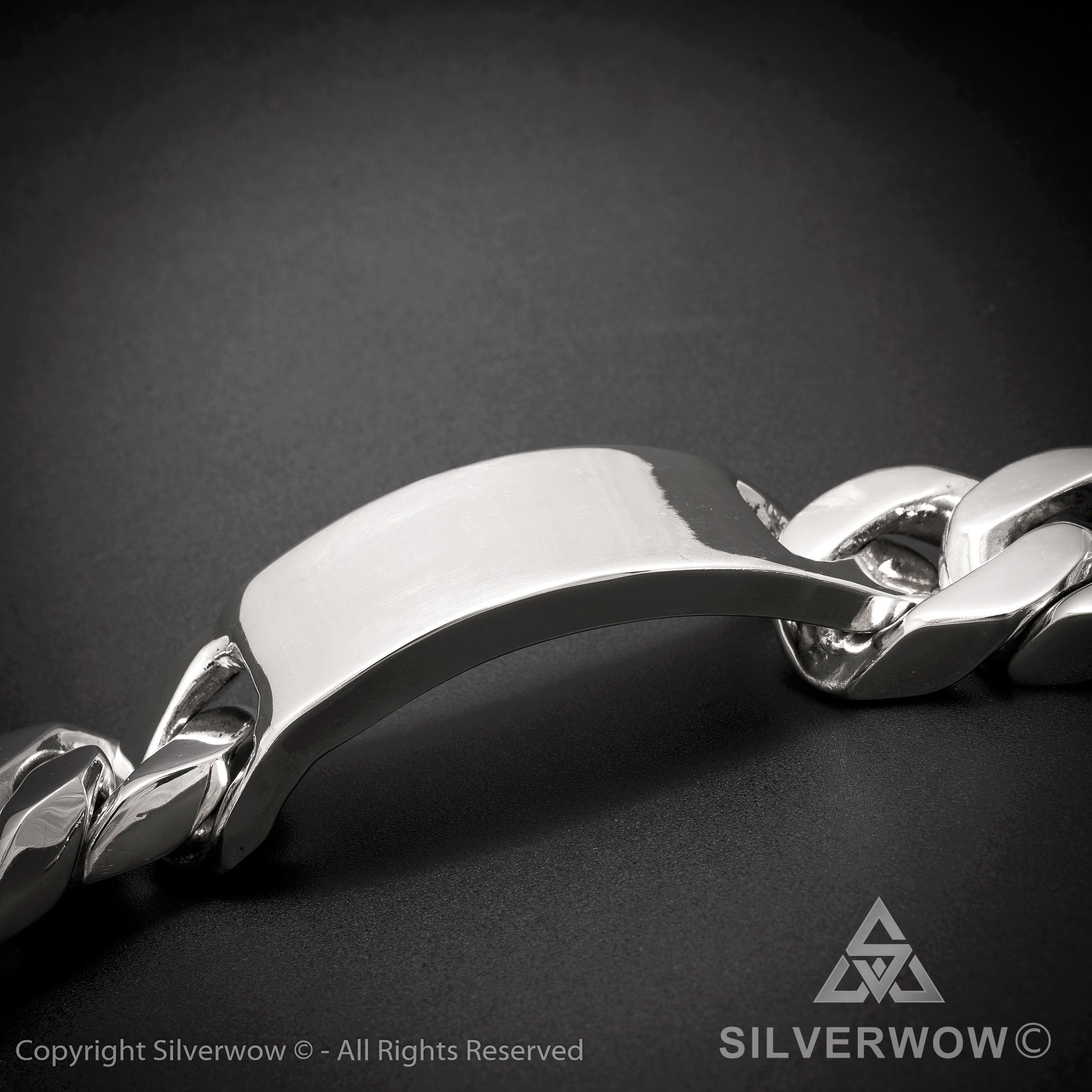 Huge 35mm ID, Name Plate  Chain - SilverWow™