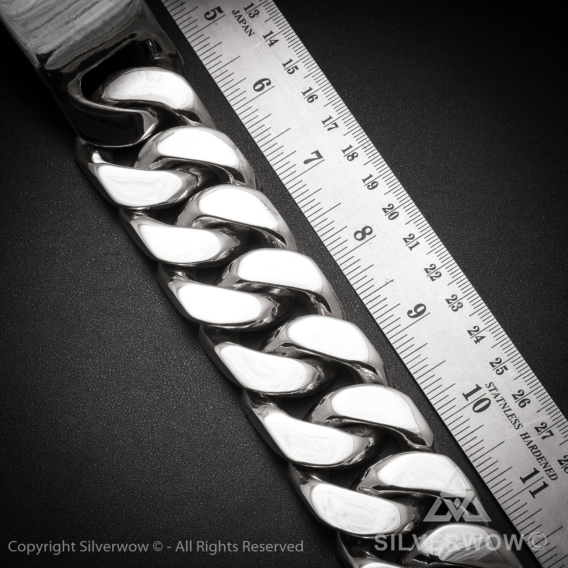 Huge 35mm ID, Name Plate  Chain - SilverWow™