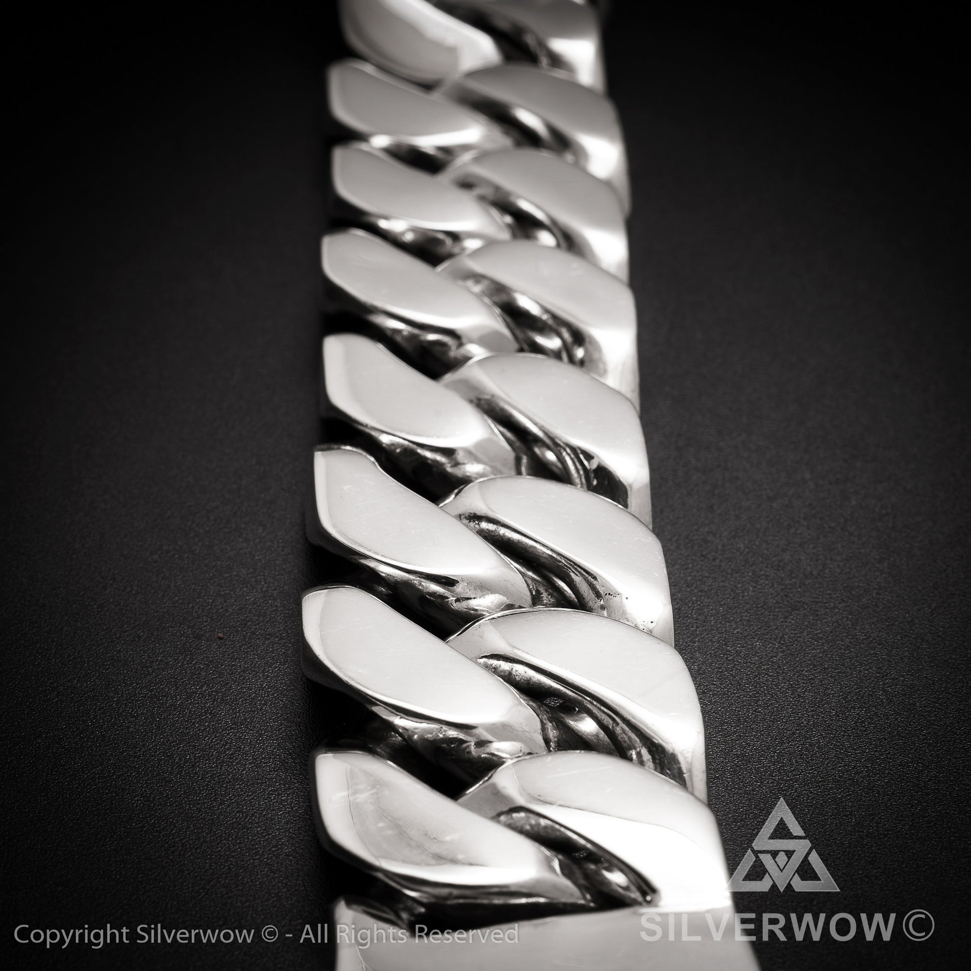 Huge 35mm ID, Name Plate  Chain - SilverWow™