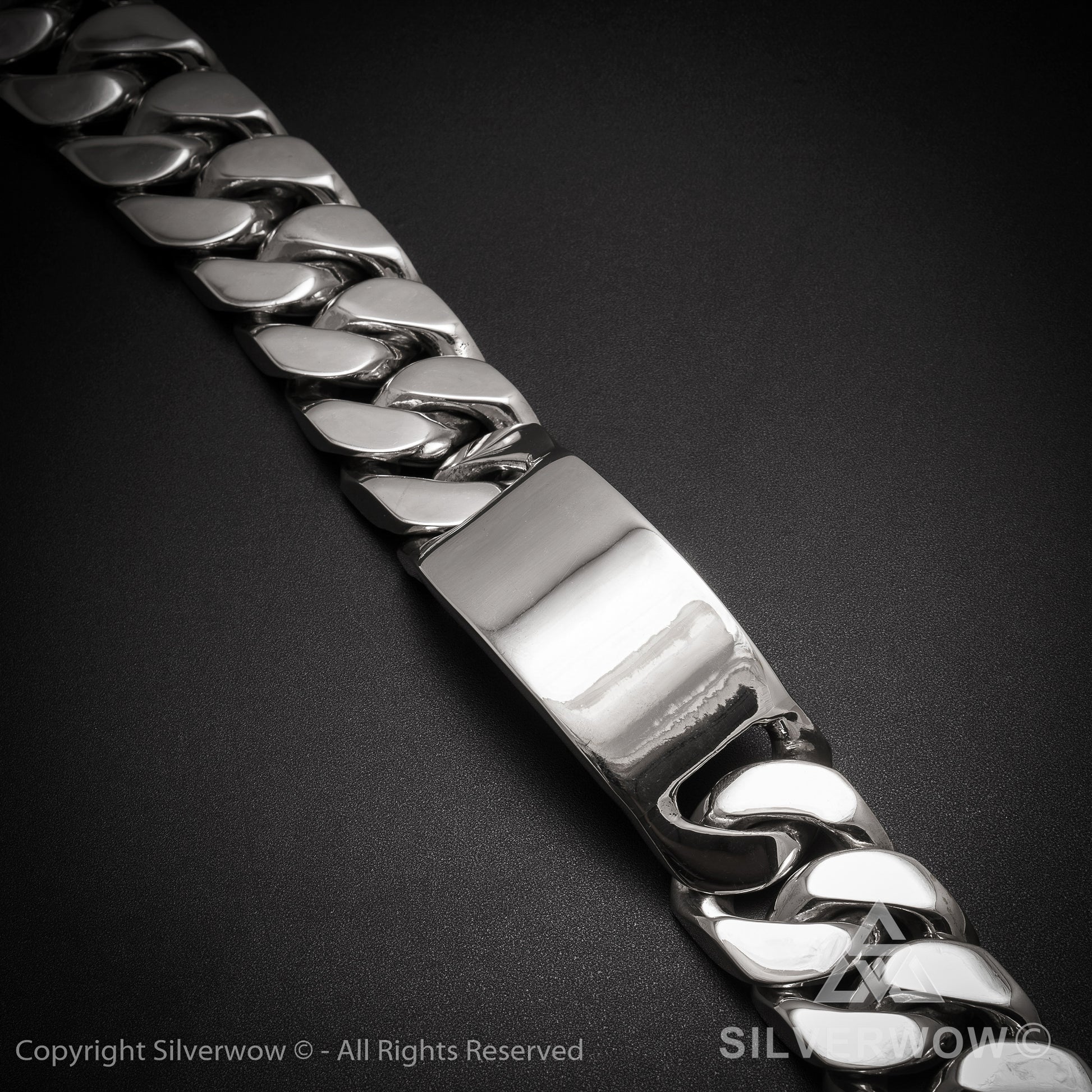 Huge 35mm ID, Name Plate  Chain - SilverWow™