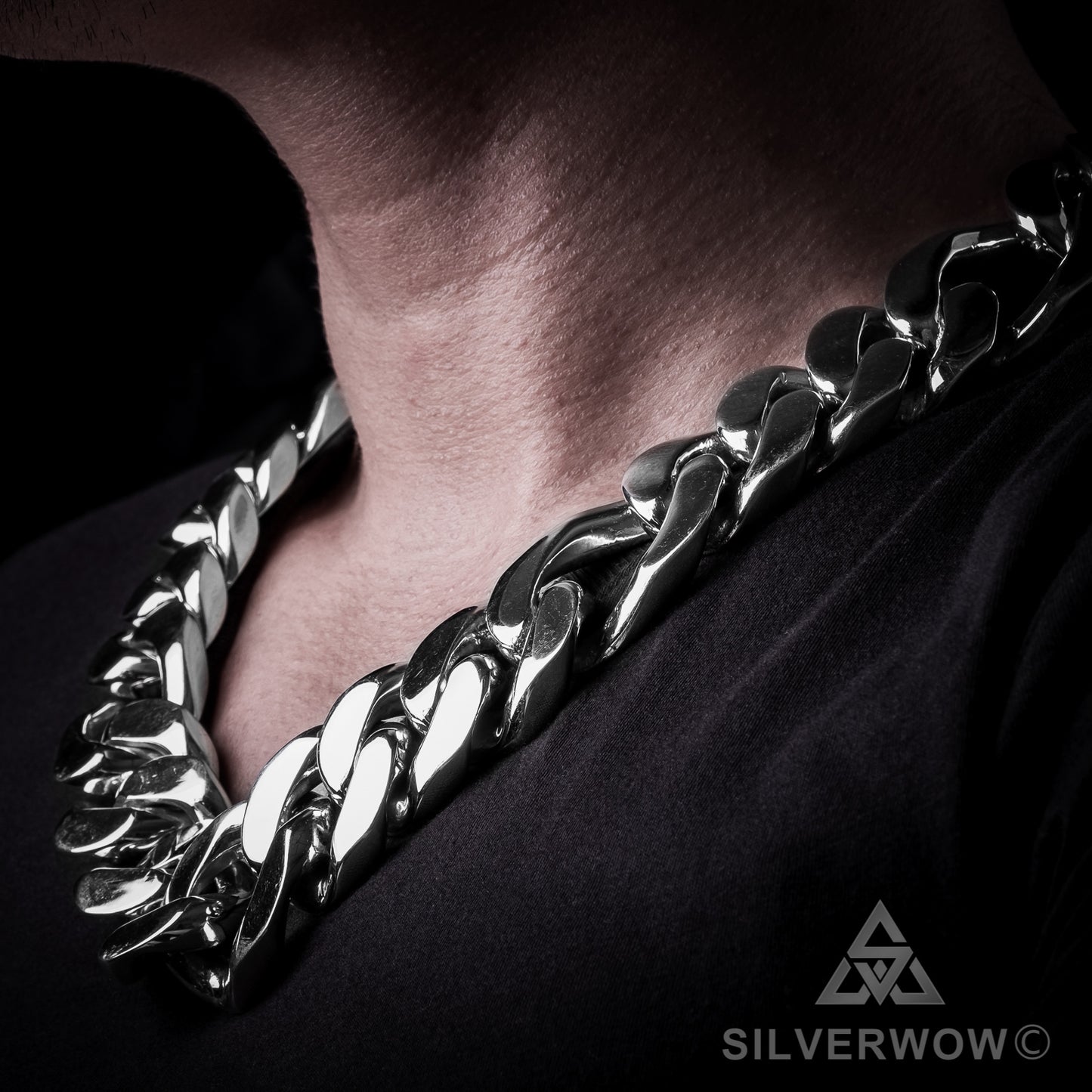 30mm Figaro Link Necklace Chain - SilverWow™