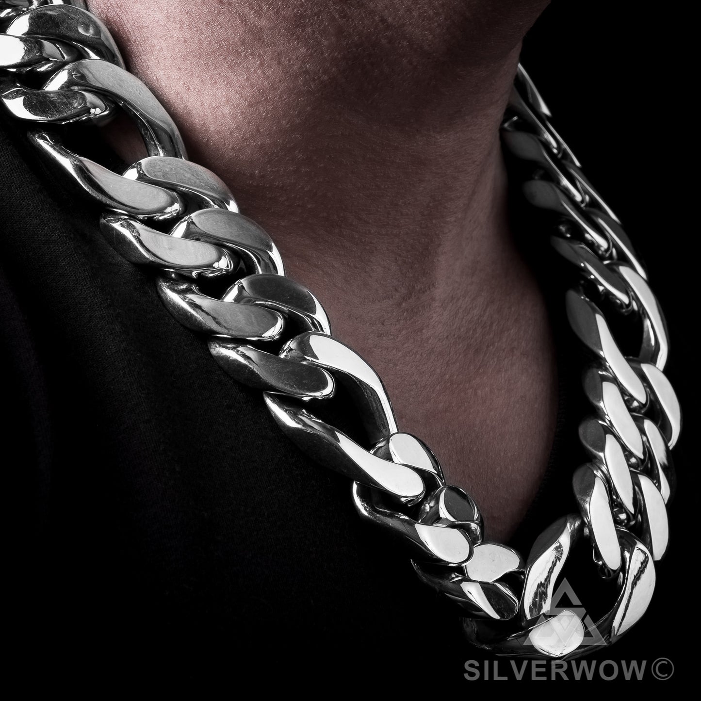 30mm Figaro Link Necklace Chain - SilverWow™