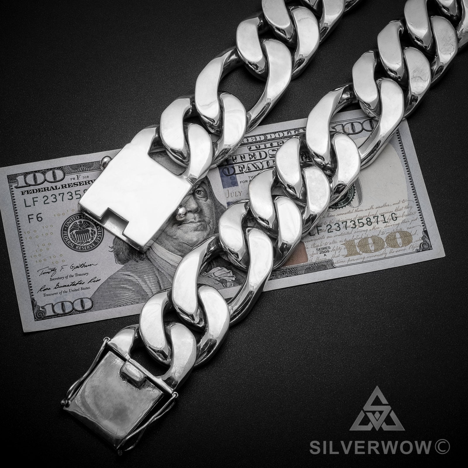 30mm Figaro Link Necklace Chain - SilverWow™