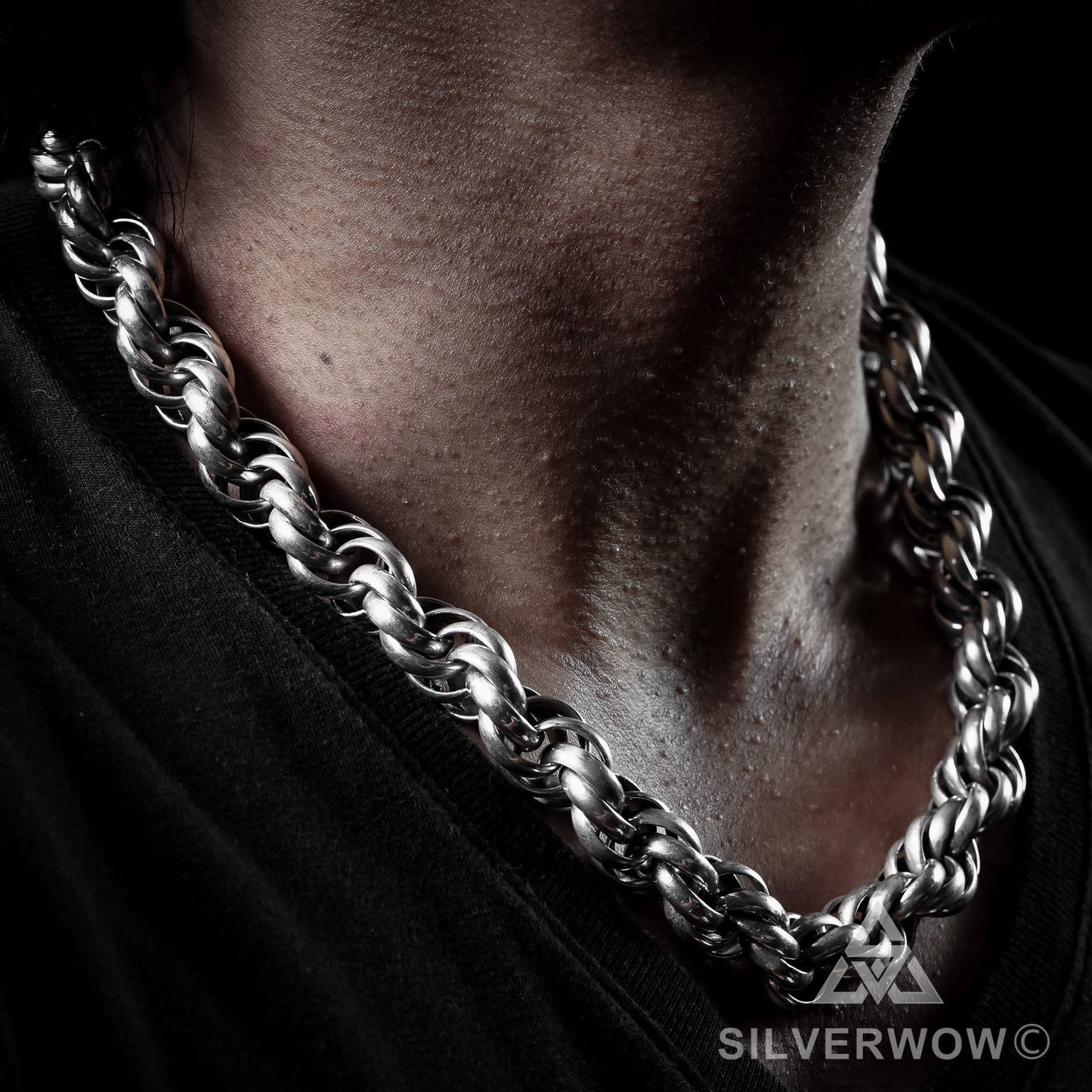 Very Big & Heavy Silver Mens Rope Chain - Dookie Necklace - SilverWow™