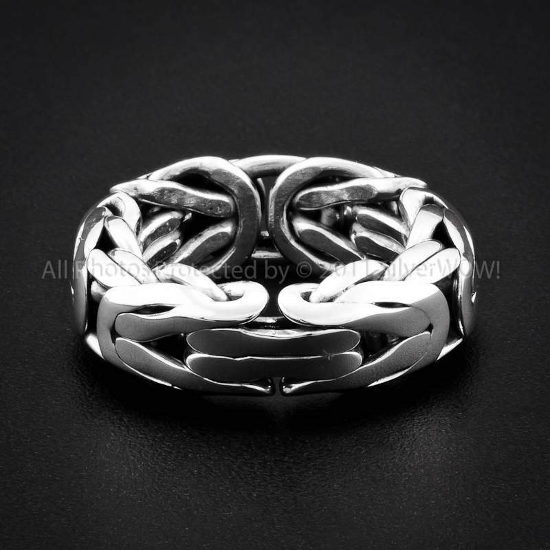 Byzantine Bali Heavy Mens Ring - 925 Sterling Silver - SilverWow™