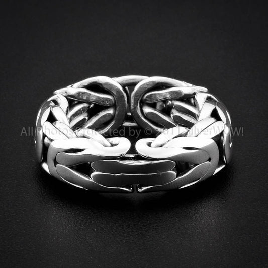 Byzantine Bali Heavy Mens Ring - 925 Sterling Silver - SilverWow™
