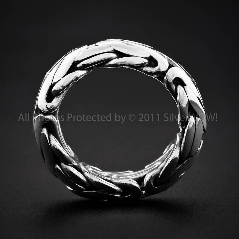 Byzantine Bali Heavy Mens Ring - 925 Sterling Silver