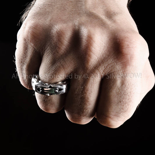 Byzantine Bali Heavy Mens Ring - 925 Sterling Silver - SilverWow™