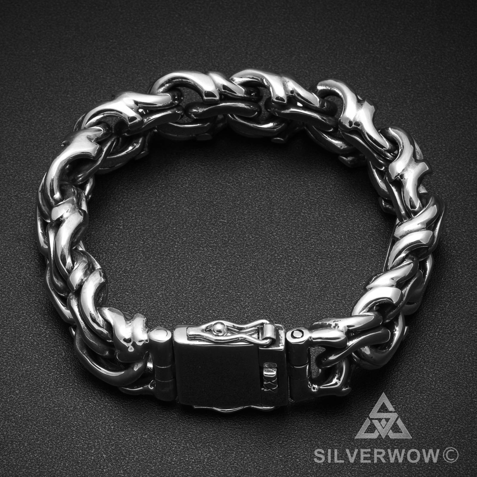 Mexican Garibaldi Link Mens Bracelet - SilverWow™
