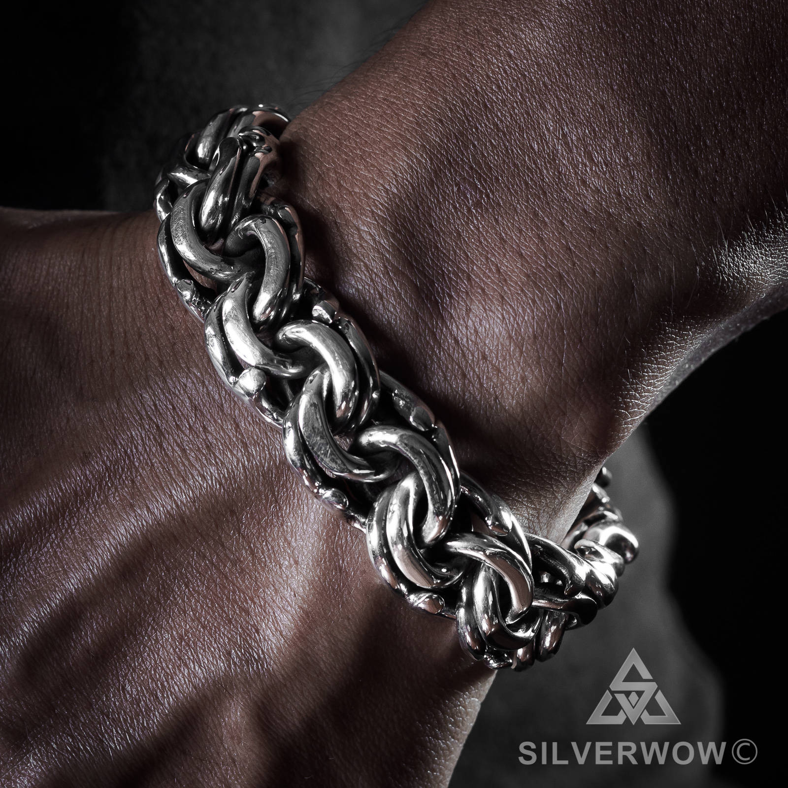 Mexican Garibaldi Link Mens Bracelet - SilverWow™