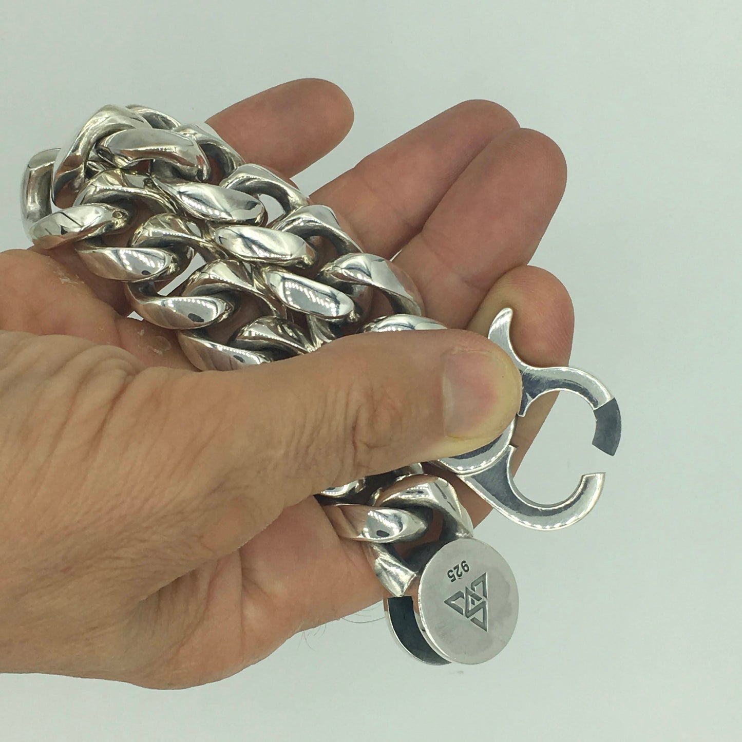 Oval Cuban Bracelet with Lobster Clasp | 20mm Wide - SilverWow™