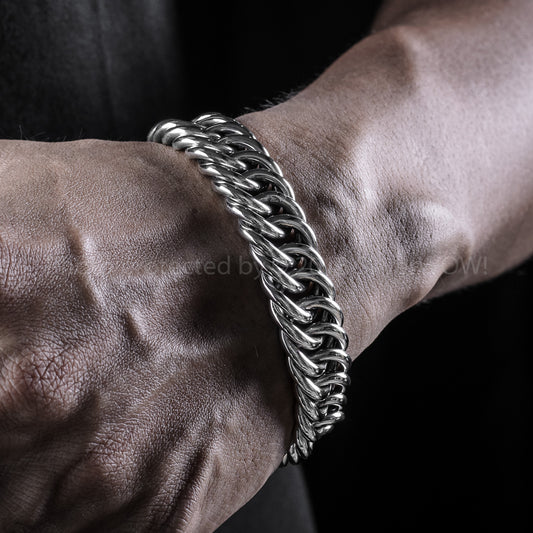 Hoop Link Bracelet x 20mm Wide - SilverWow™