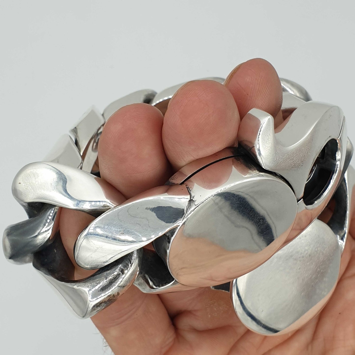 Huge Lobster Clasp Oval Cuban | 35mm Wide - SilverWow™
