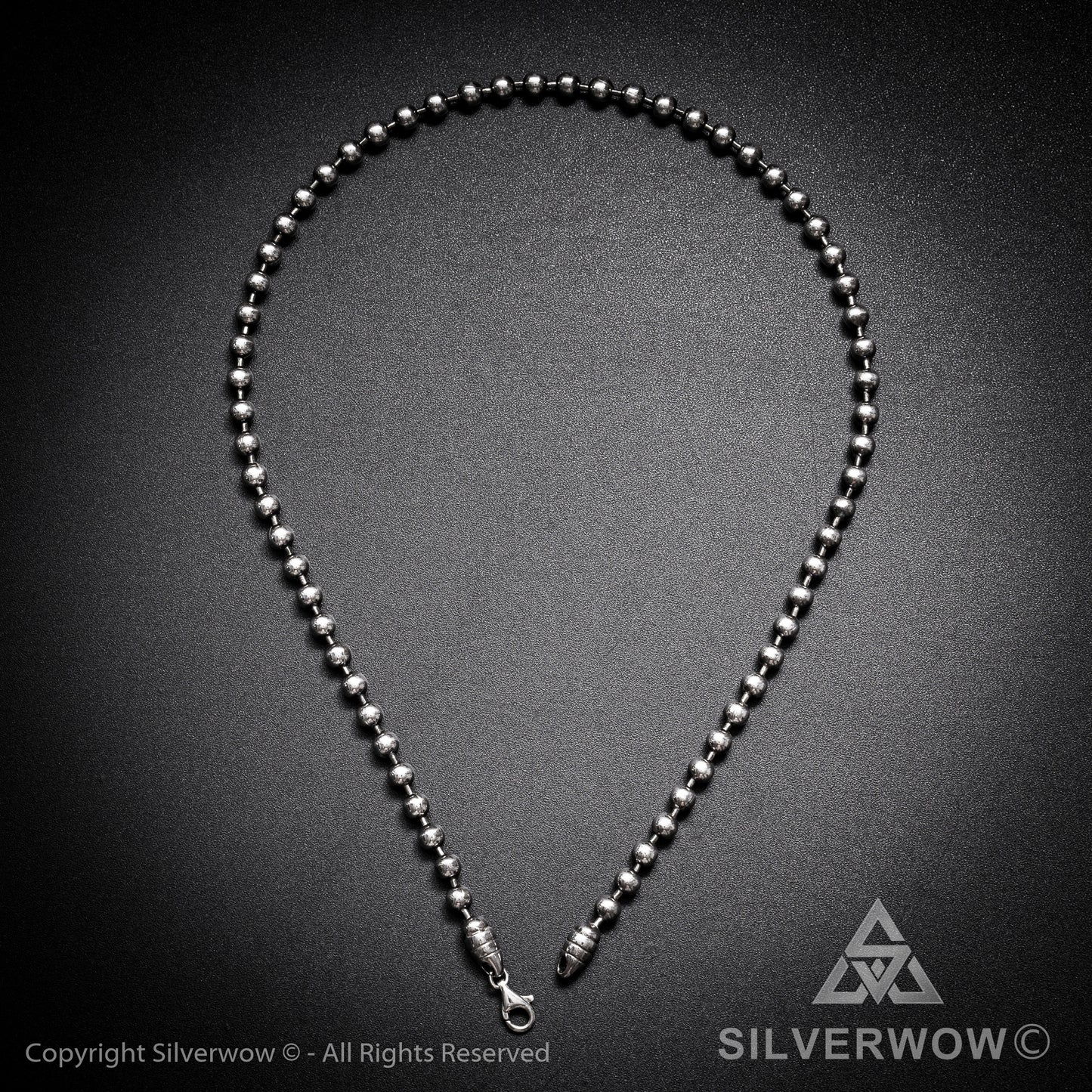 Oxidised Mens Ball Chain Necklace