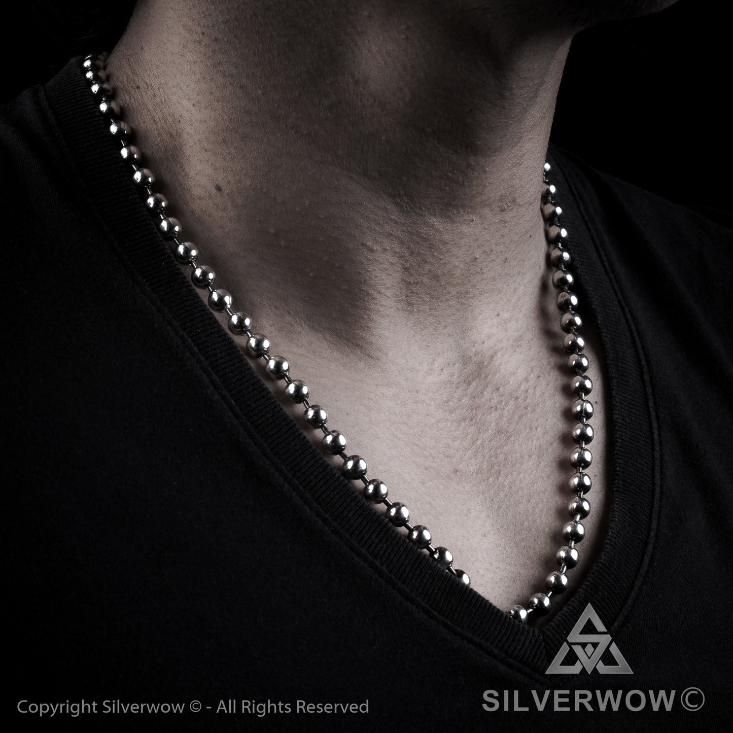 Oxidised Mens Ball Chain Necklace - SilverWow™