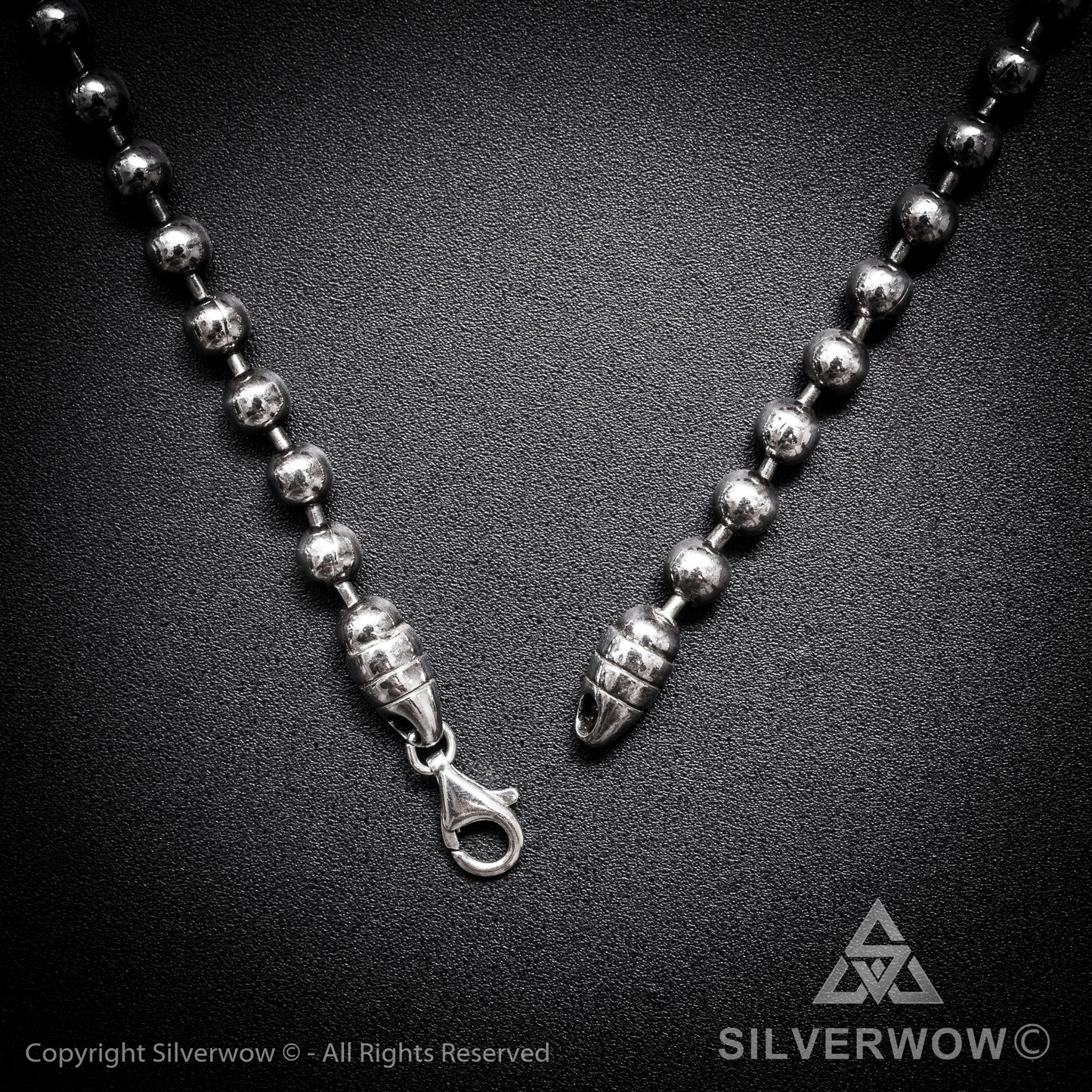 Oxidised Mens Ball Chain Necklace - SilverWow™