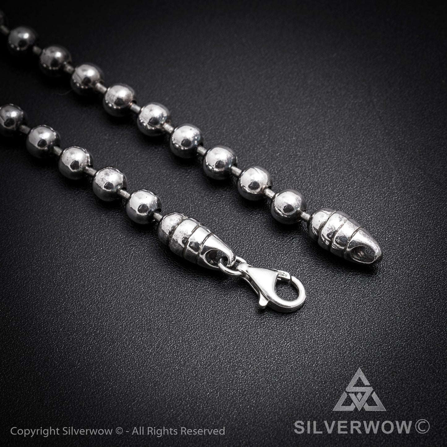 Oxidised Mens Ball Chain Necklace - SilverWow™