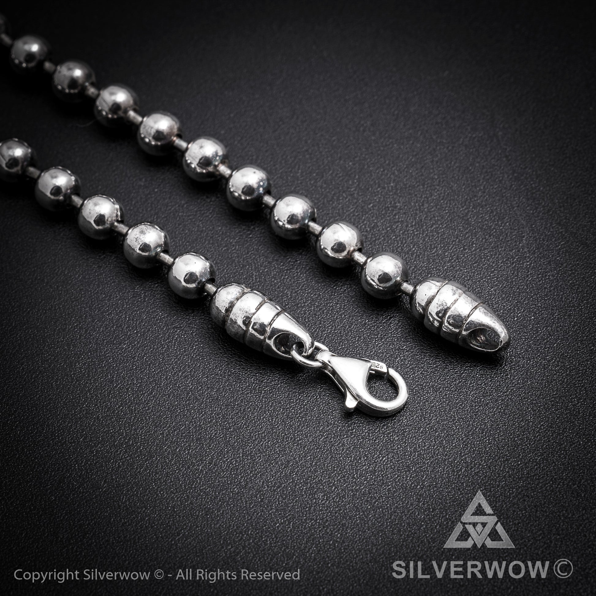 Oxidised Mens Ball Chain Necklace - SilverWow™