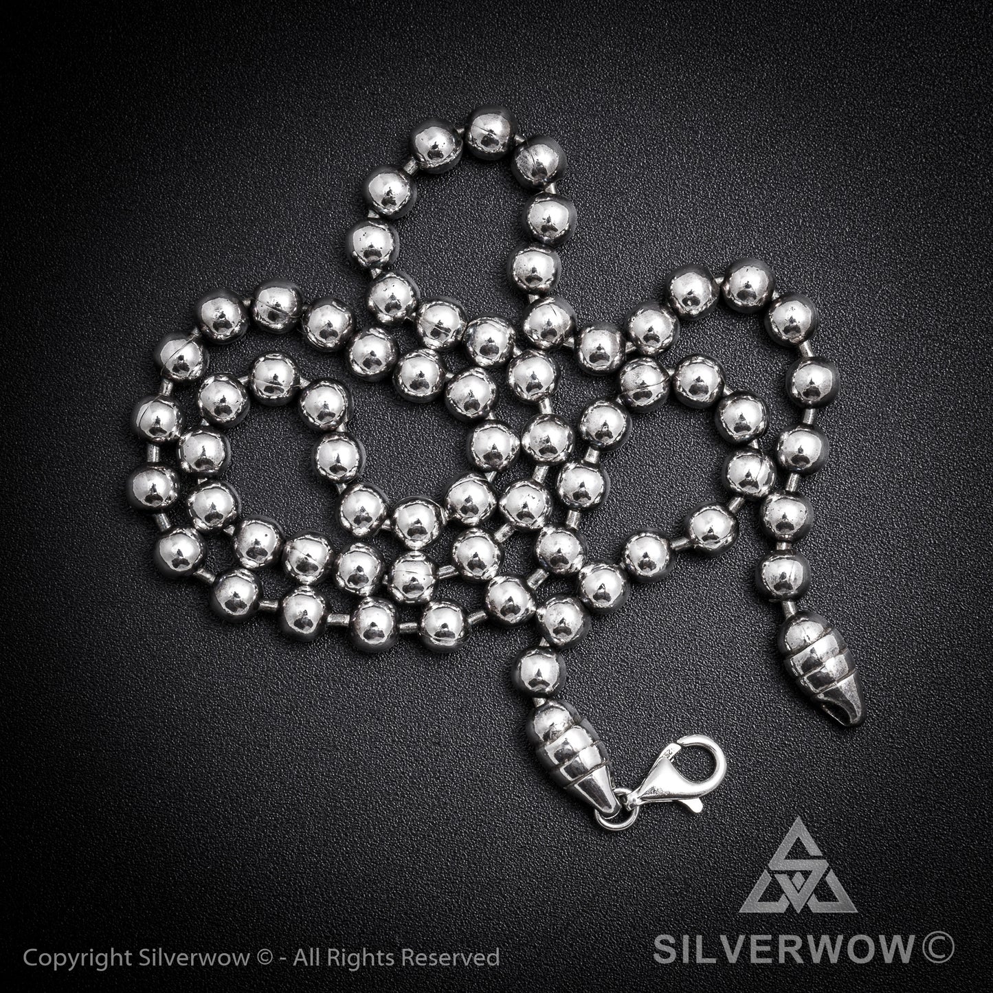 Oxidised Mens Ball Chain Necklace - SilverWow™