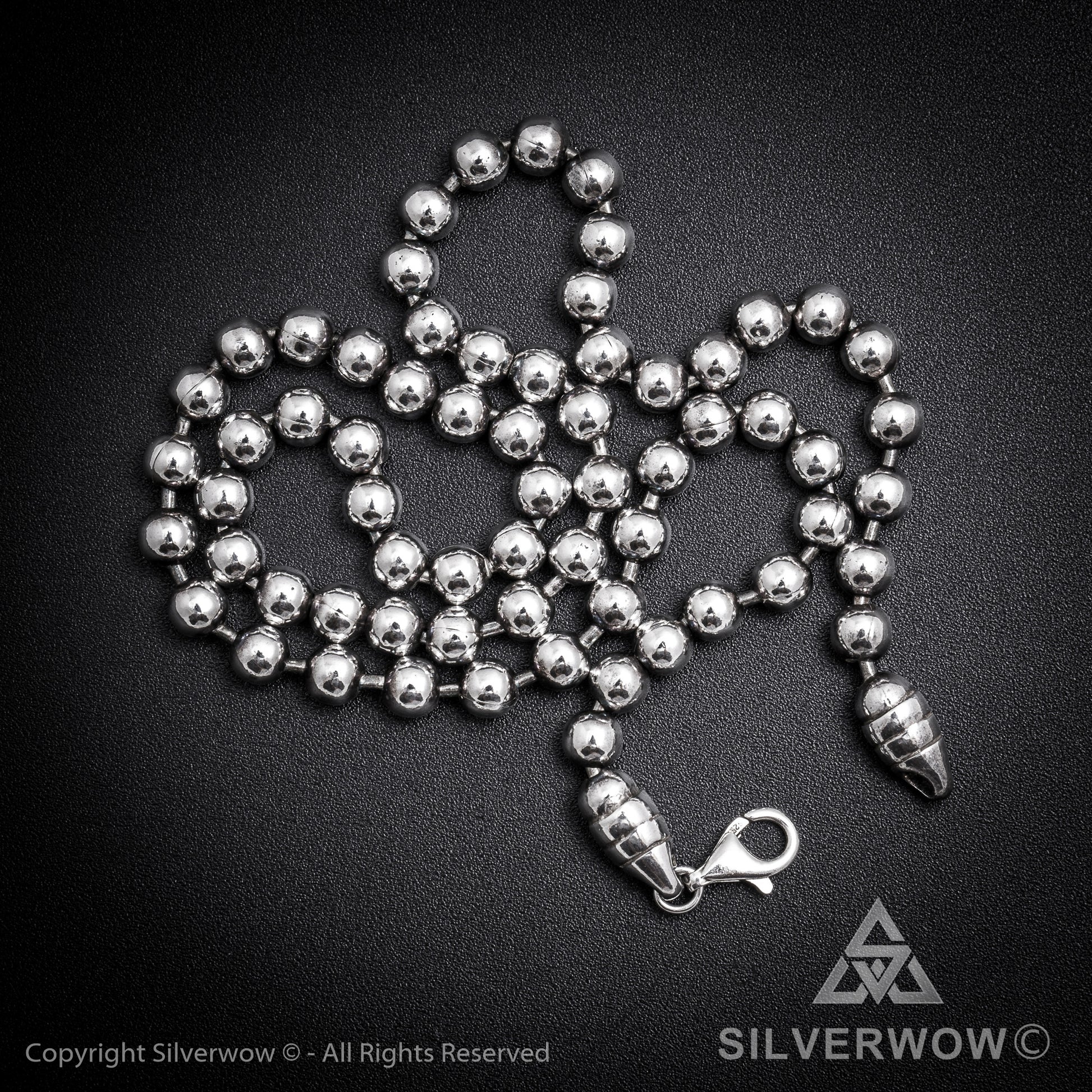 Oxidised Mens Ball Chain Necklace - SilverWow™