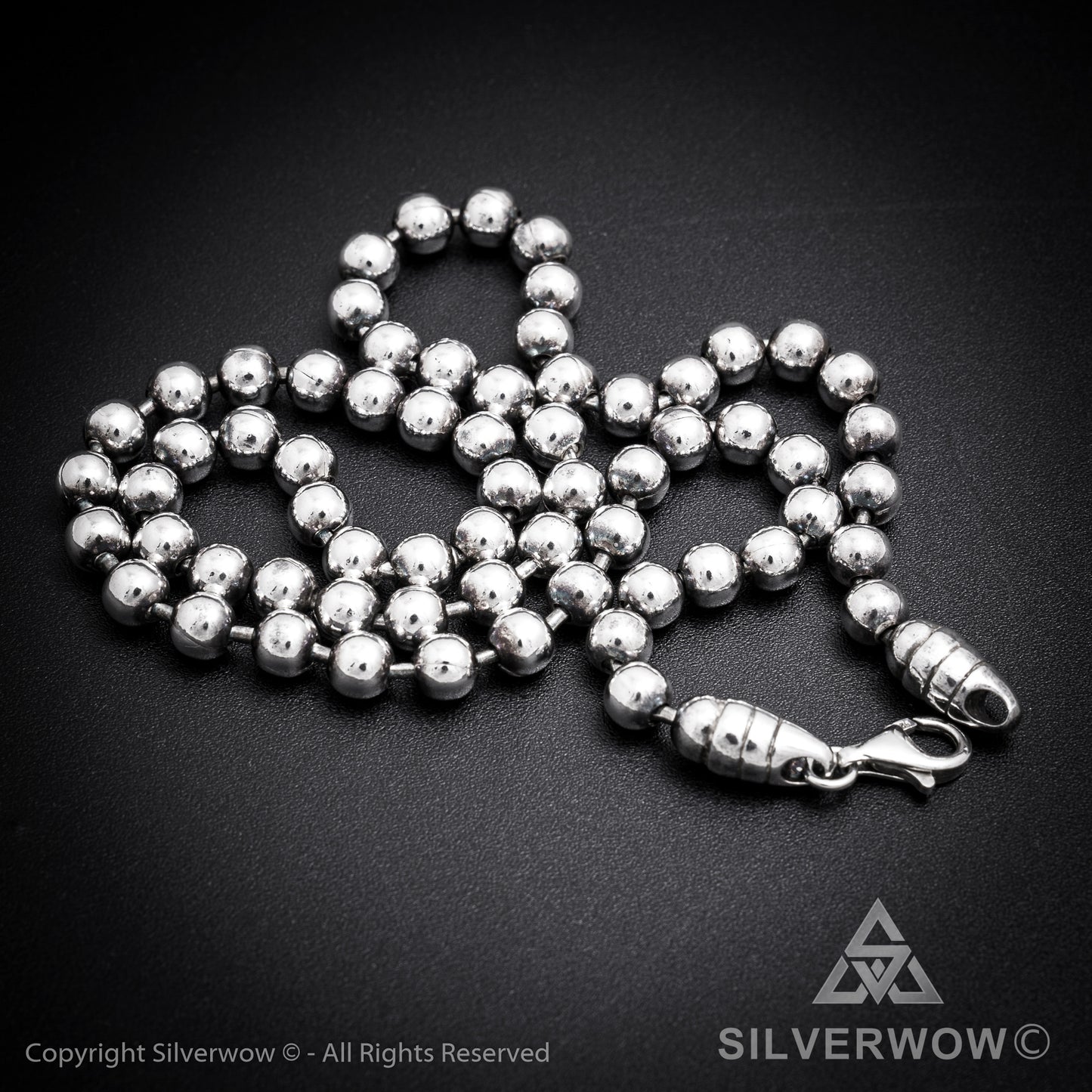 Oxidised Mens Ball Chain Necklace