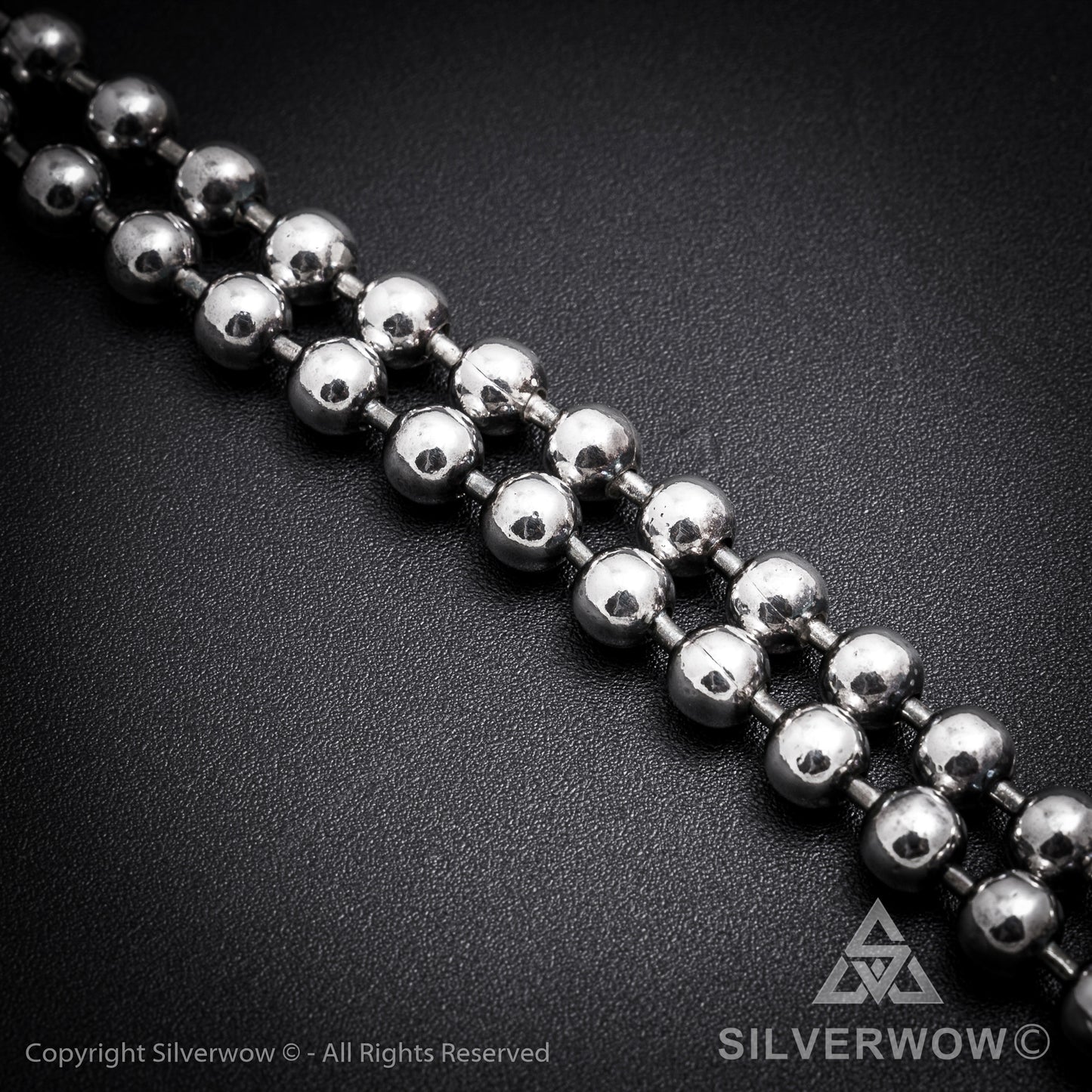 Oxidised Mens Ball Chain Necklace - SilverWow™