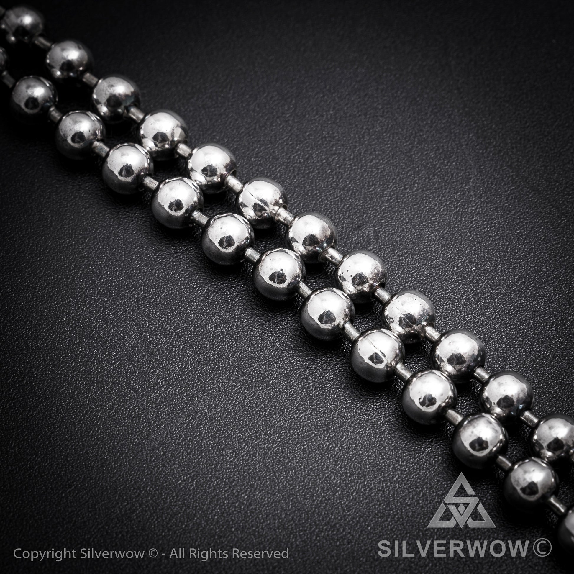 Oxidised Mens Ball Chain Necklace - SilverWow™