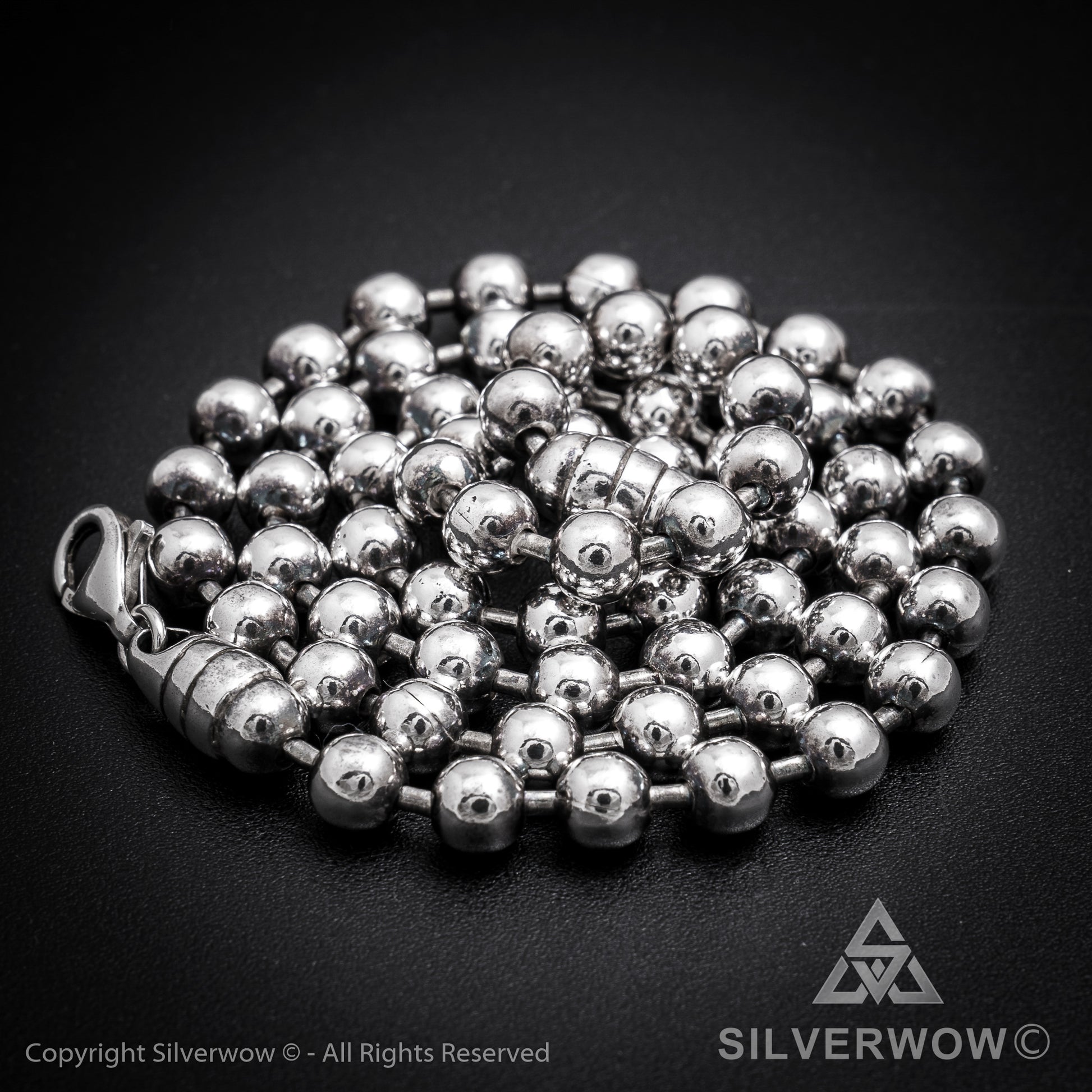 Oxidised Mens Ball Chain Necklace - SilverWow™