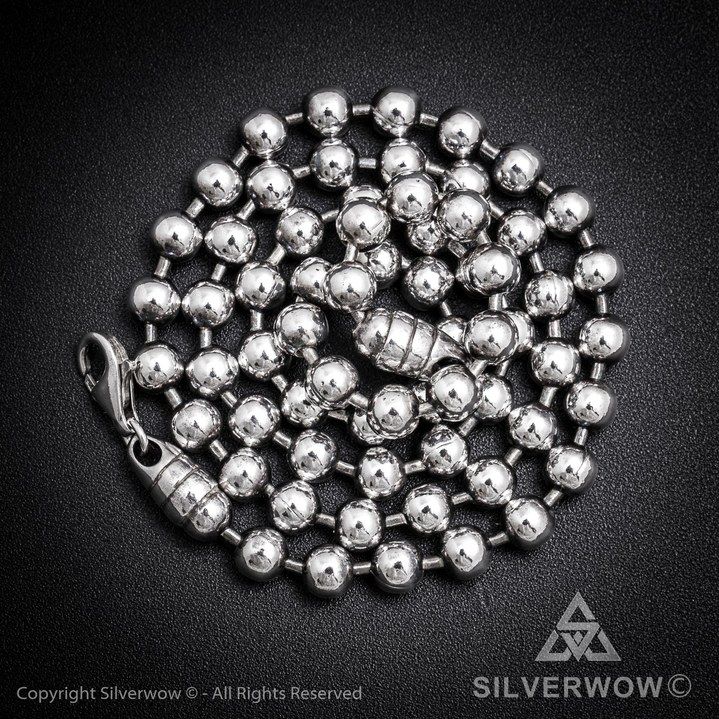 Oxidised Mens Ball Chain Necklace - SilverWow™