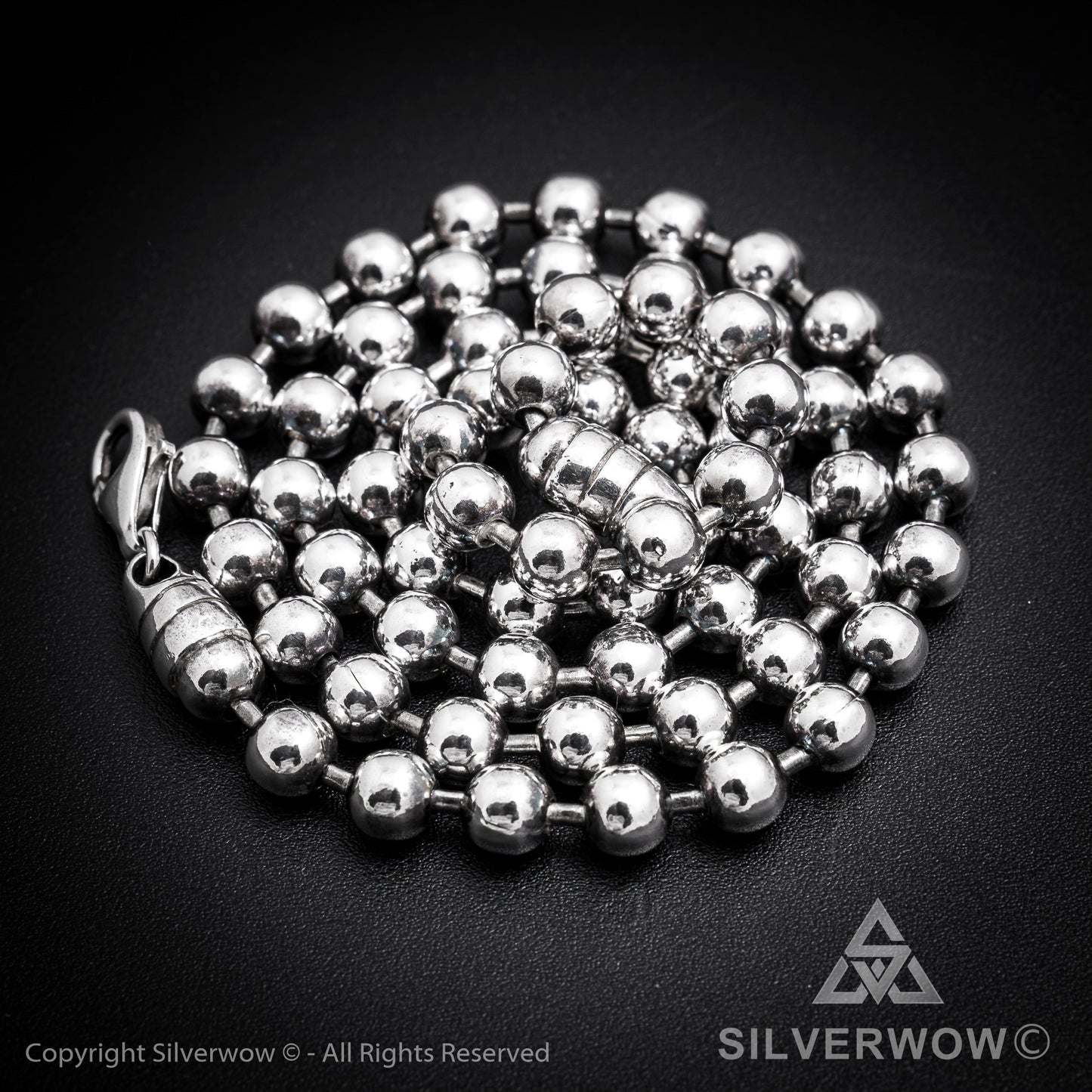 Oxidised Mens Ball Chain Necklace - SilverWow™