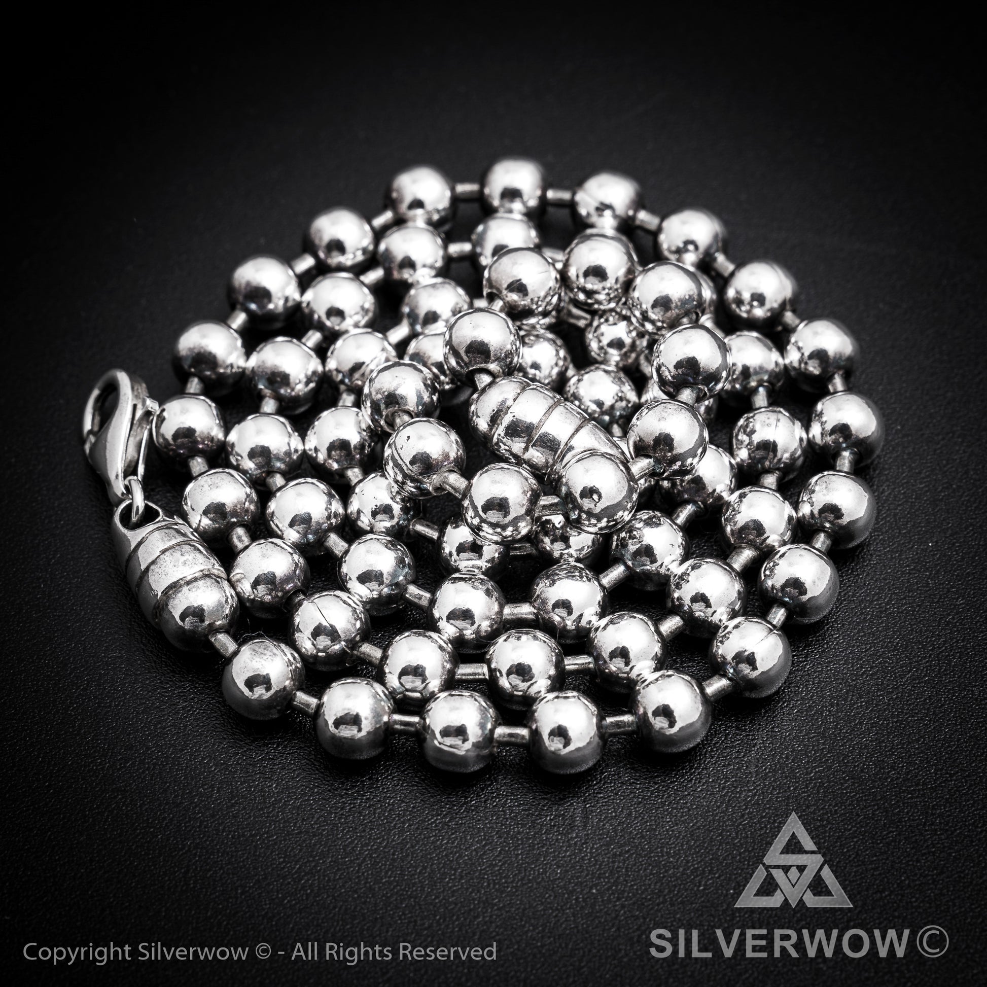 Oxidised Mens Ball Chain Necklace - SilverWow™