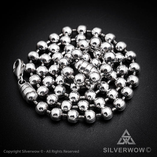 Oxidised Mens Ball Chain Necklace - SilverWow™