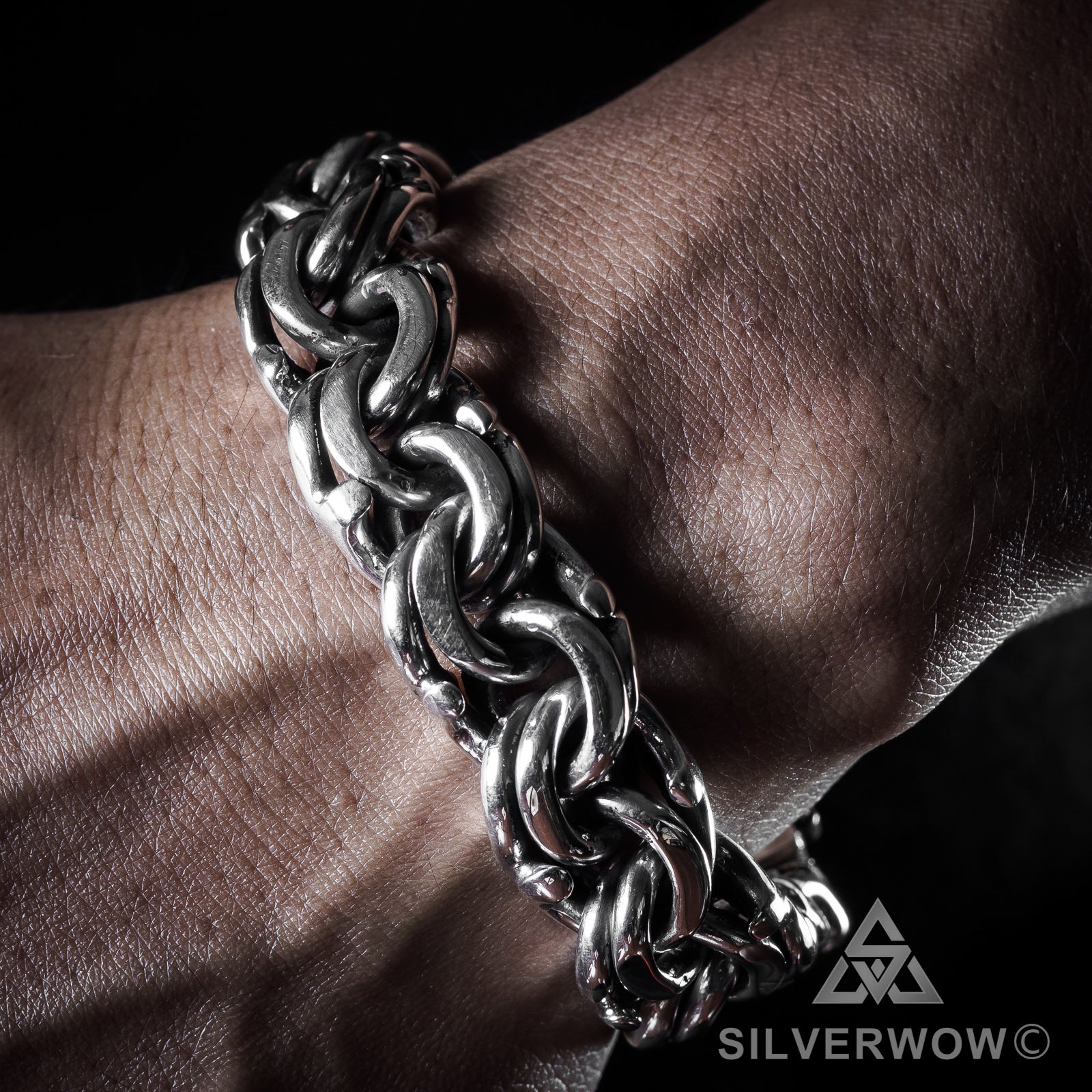 Mexican Garibaldi Link Mens Bracelet - SilverWow™