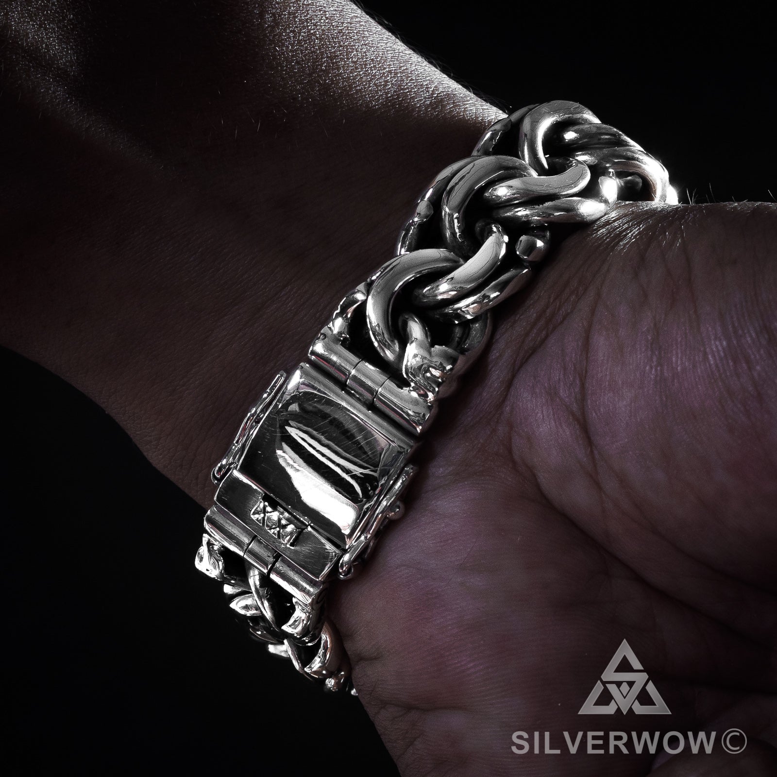Mexican Garibaldi Link Mens Bracelet - SilverWow™