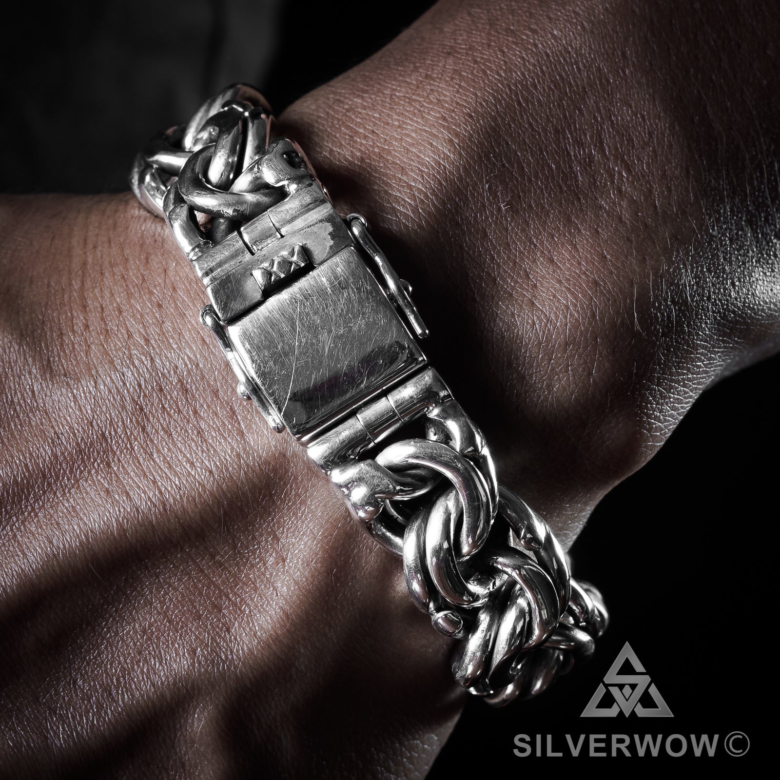 Mexican Garibaldi Link Mens Bracelet - SilverWow™