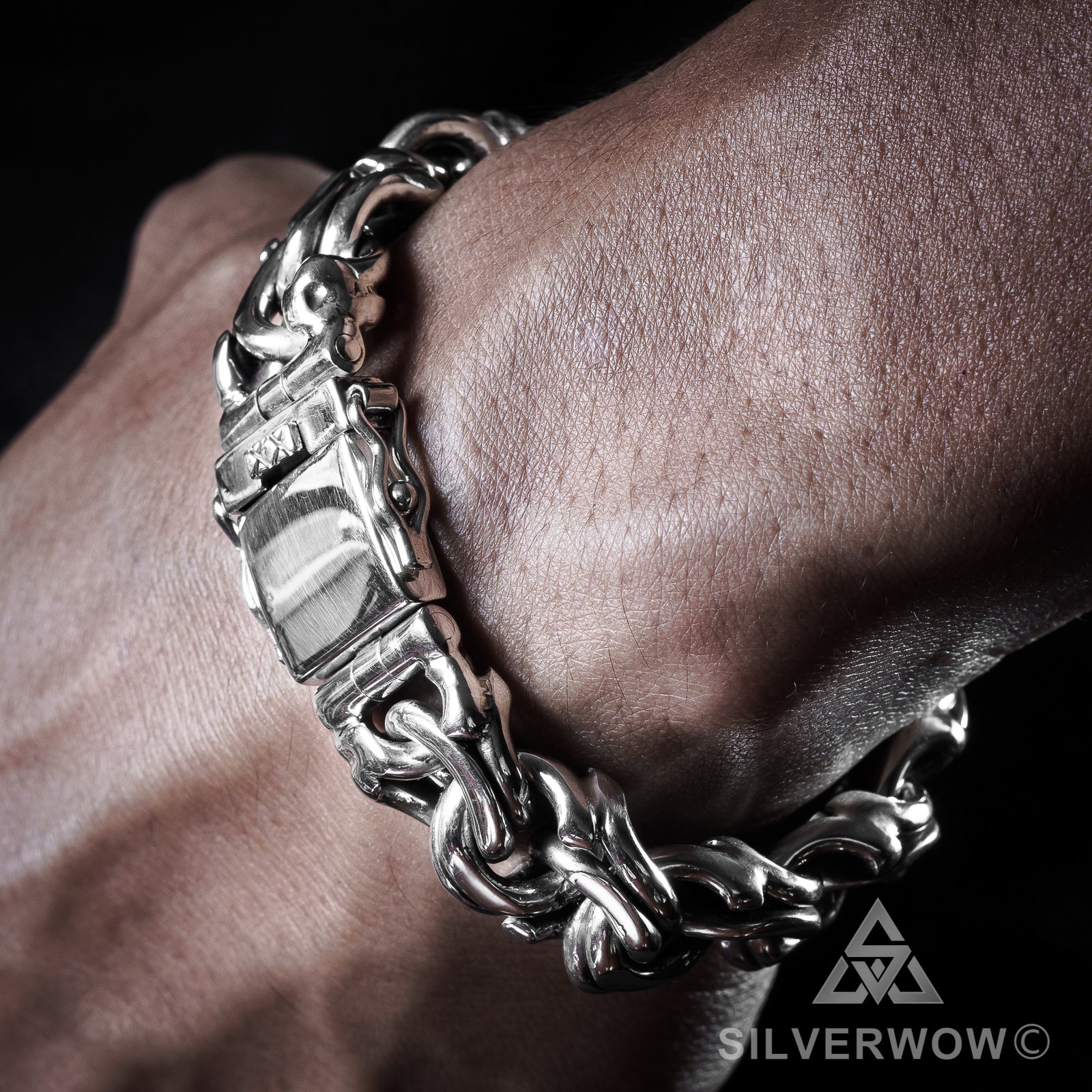 Mexican Garibaldi Link Mens Bracelet - SilverWow™